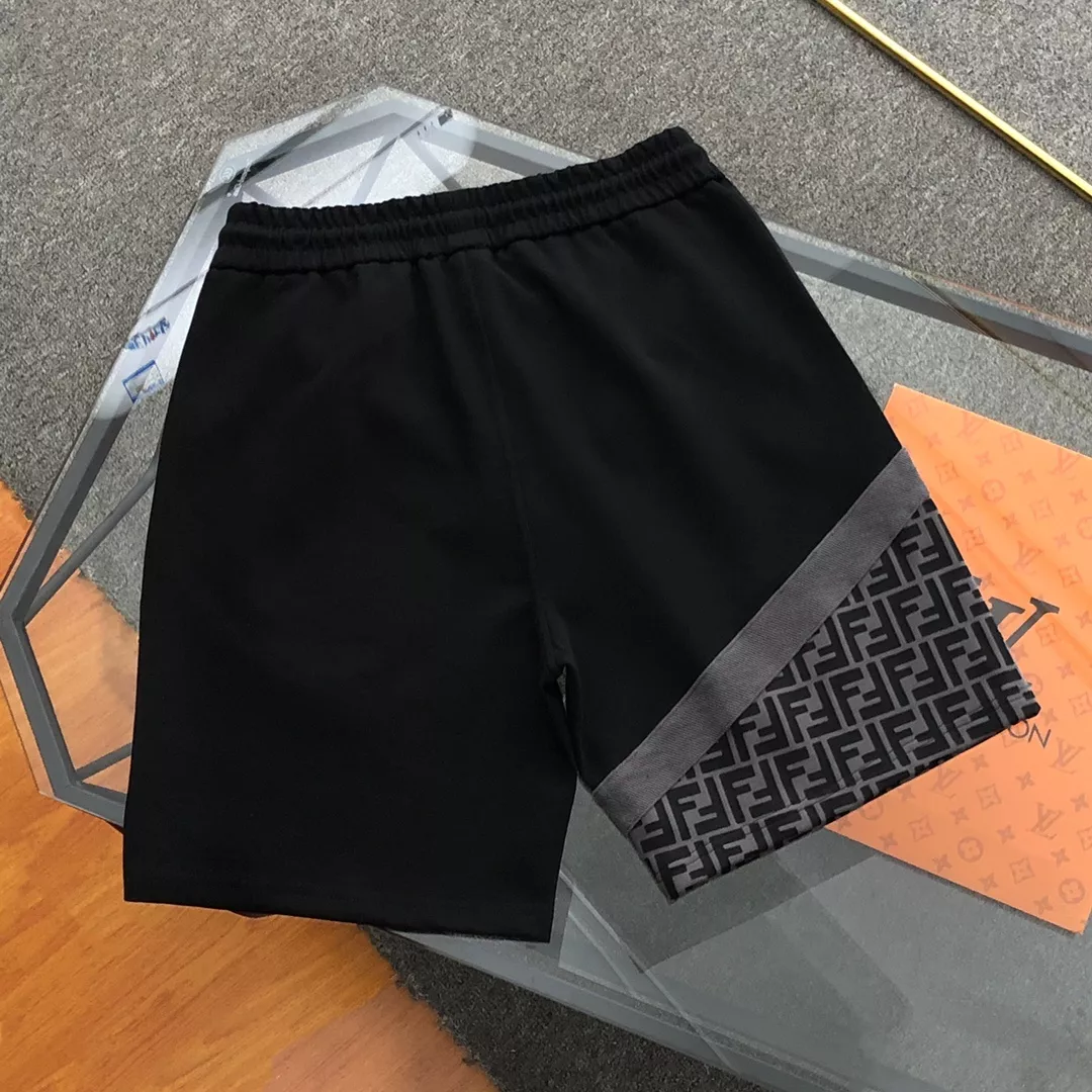 펜디 로고 프린트 배색 반바지 상세 이미지 2