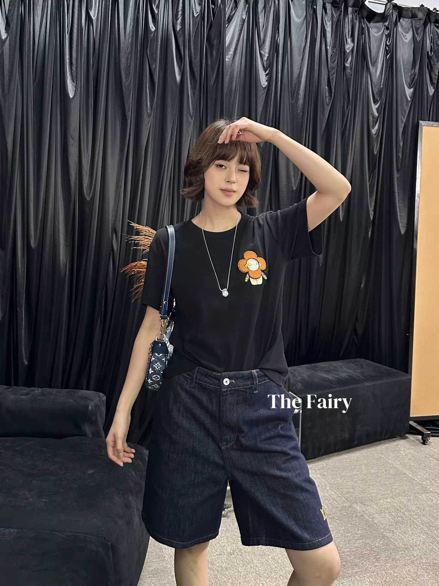 루이비통 가죽 라벨 데님 쇼츠 상세 이미지 10