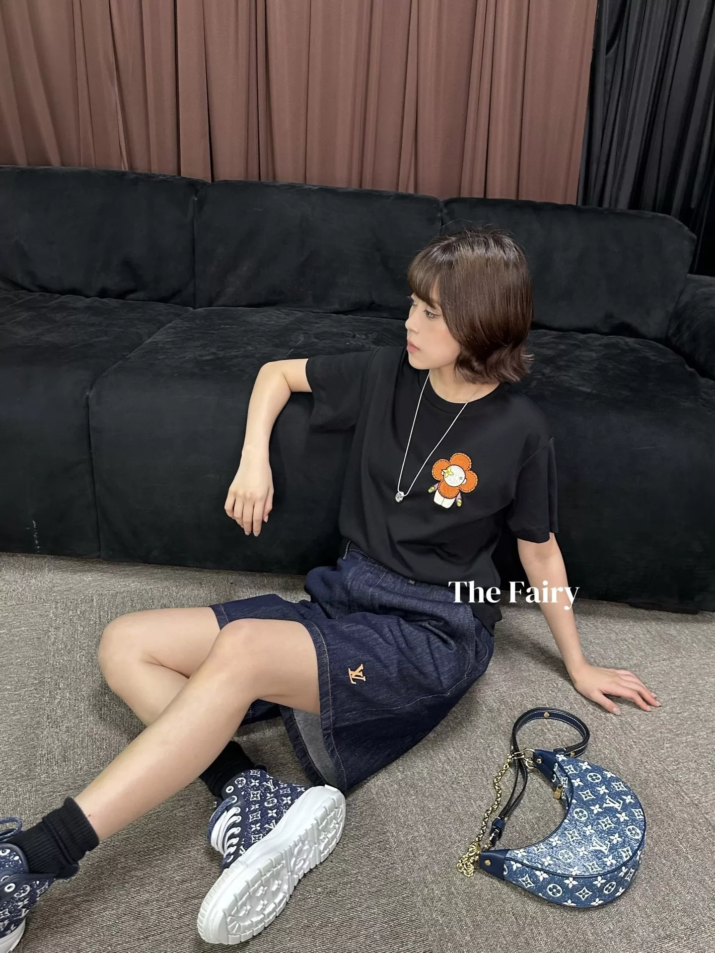 루이비통 가죽 라벨 데님 쇼츠 상세 이미지 18