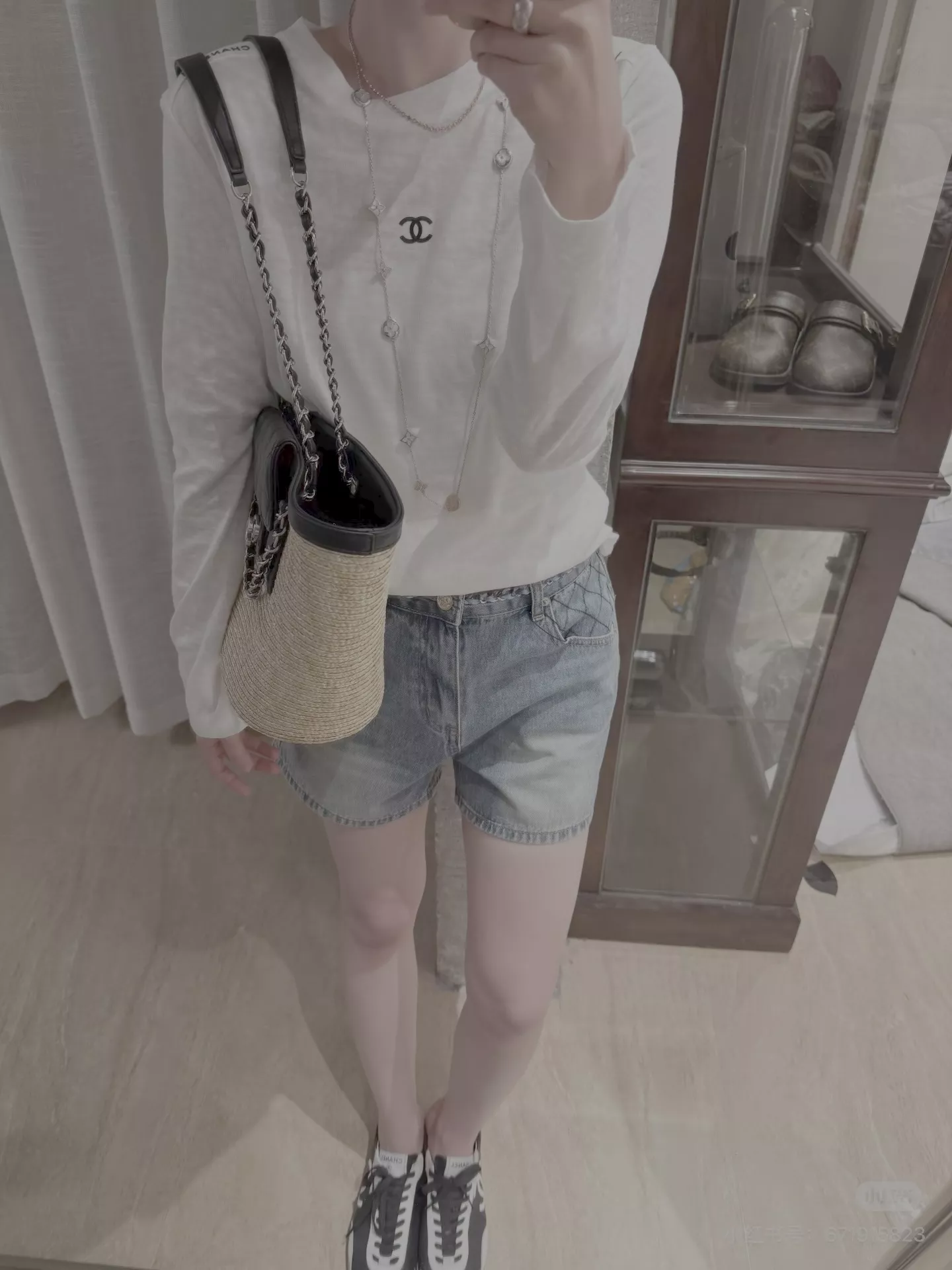 디올 체인 포인트 데님 숏팬츠 상세 이미지 17