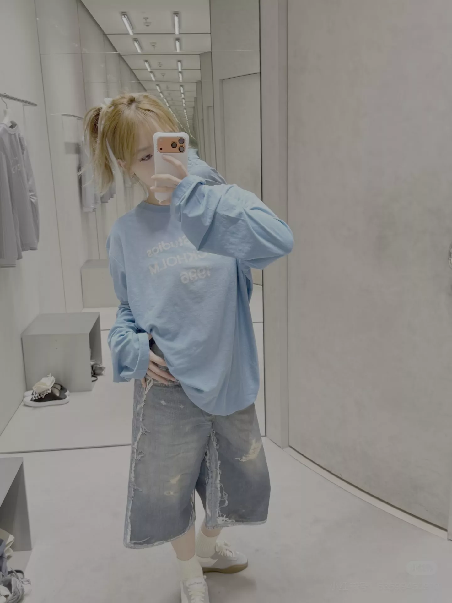 아크네스튜디오 3D 프린팅 데님 칠부 팬츠 상세 이미지 16