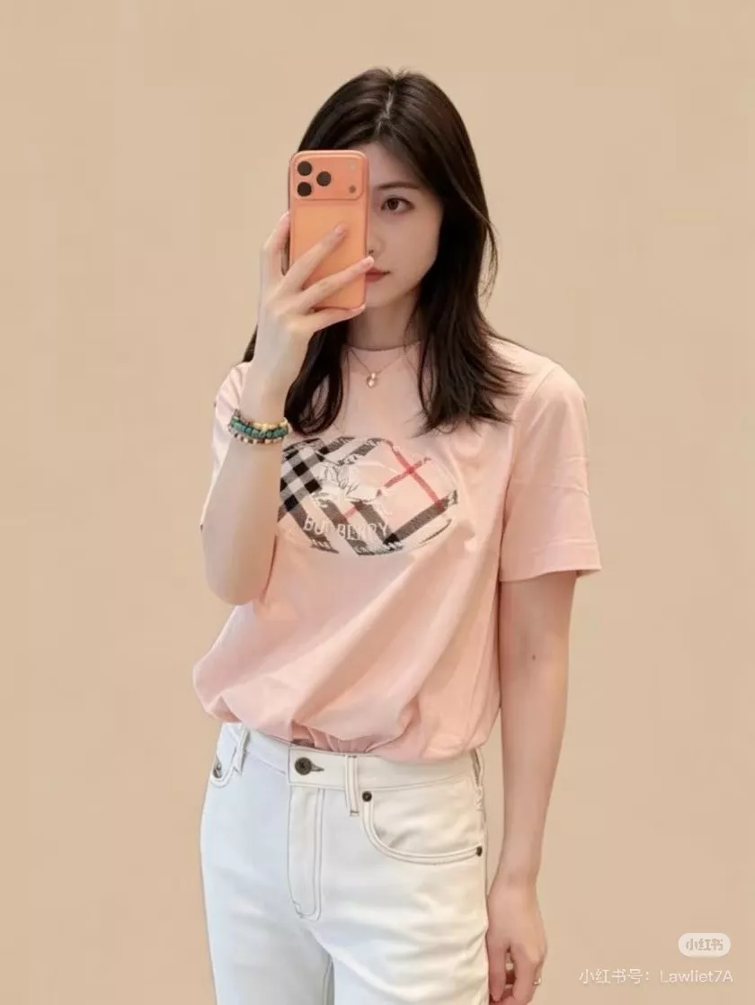 버버리 체크 기사 인장 코튼 티셔츠 상세 이미지 65