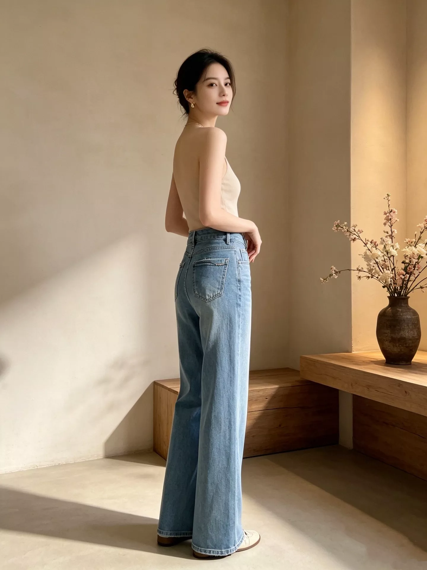 미우미우 자수 와이드 플레어 데님 팬츠 상세 이미지 45