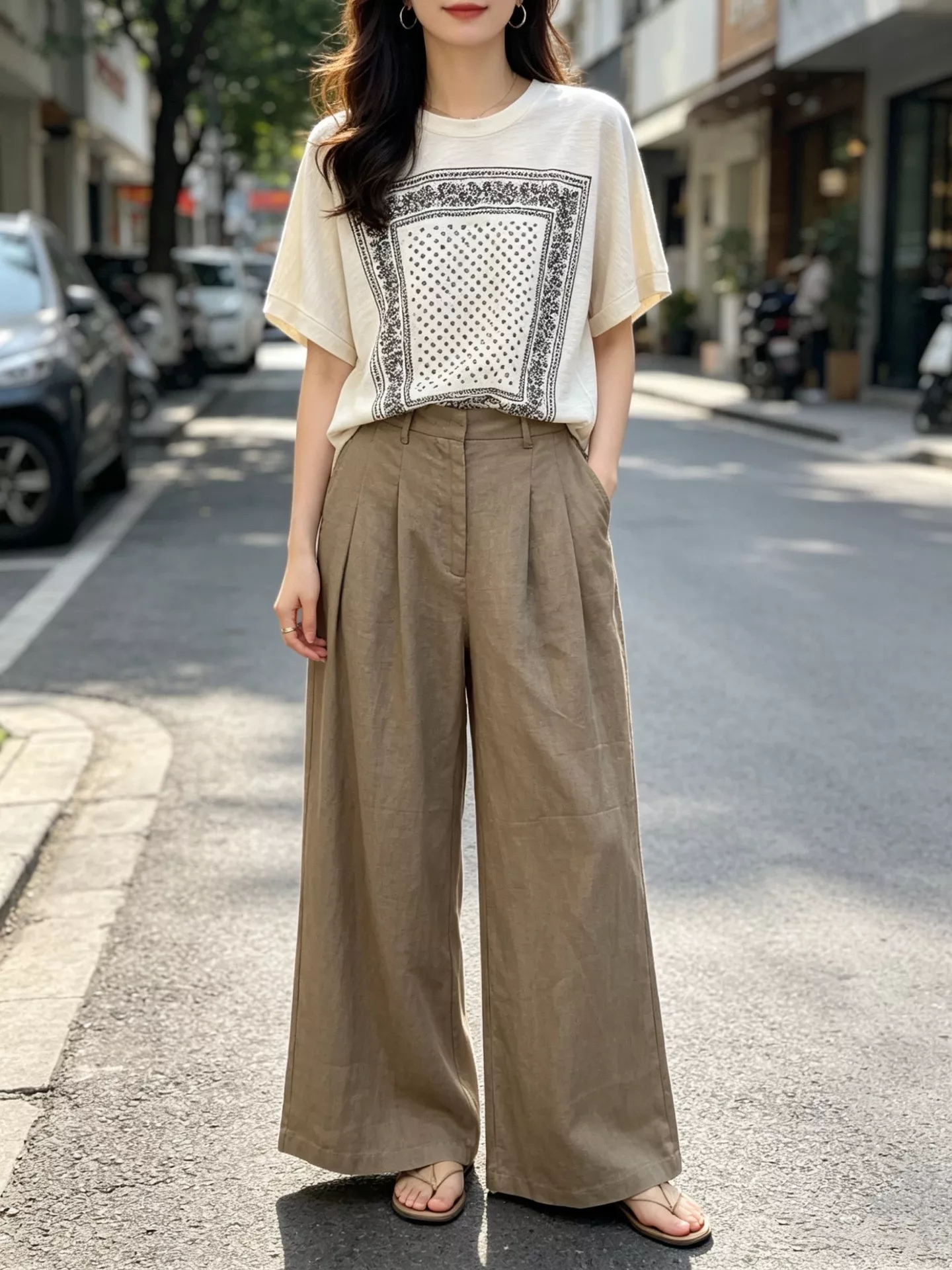 마리우스 리넨 와이드 팬츠 상세 이미지 49