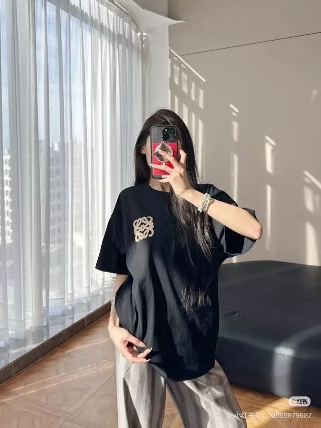 로에베 로고 자수 루즈핏 반팔 티셔츠 상세 이미지 47