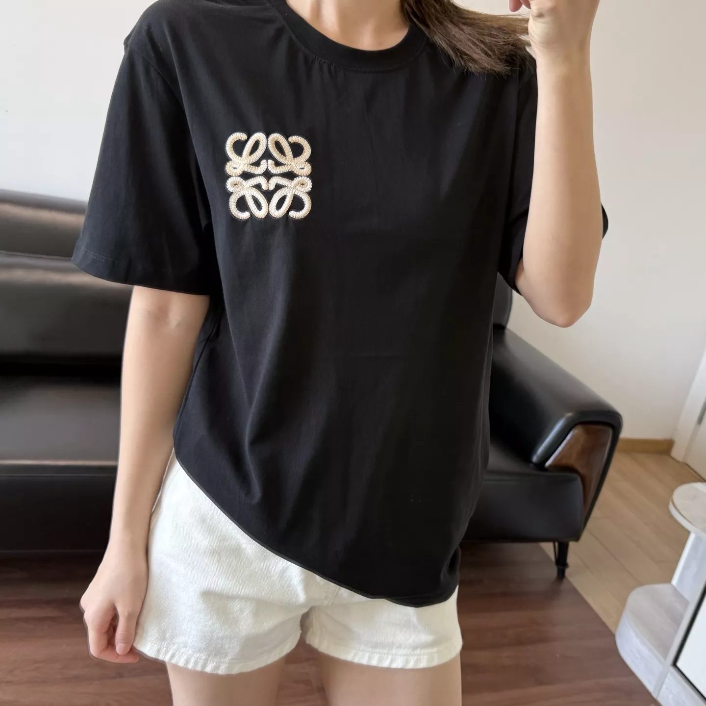 로에베 로고 자수 루즈핏 반팔 티셔츠 상세 이미지 30