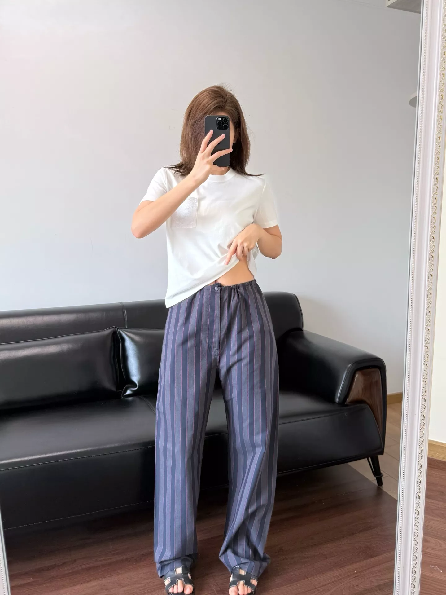 메종마르지엘라 스트라이프 와이드 팬츠 상세 이미지 29