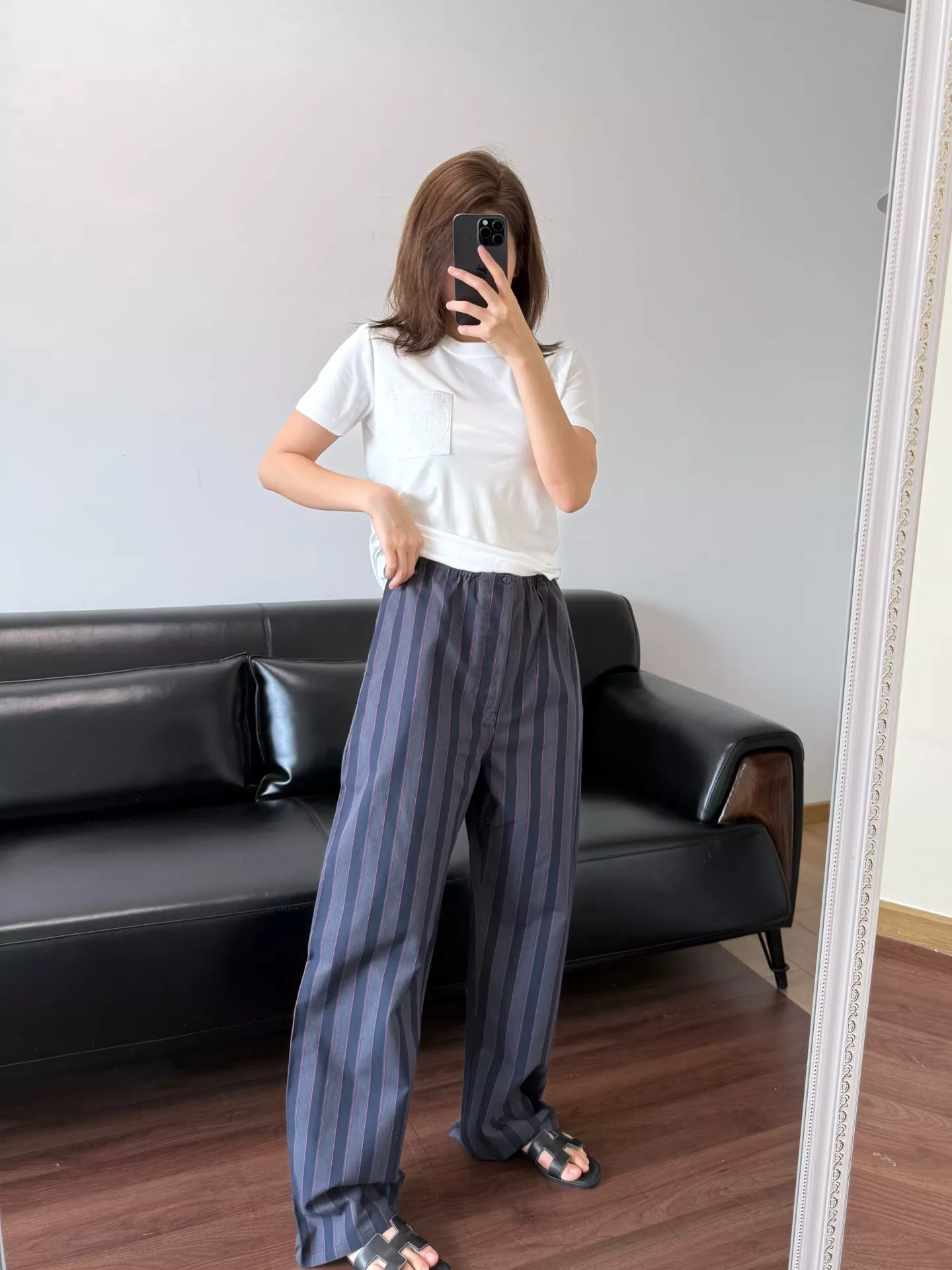 메종마르지엘라 스트라이프 와이드 팬츠 상세 이미지 30
