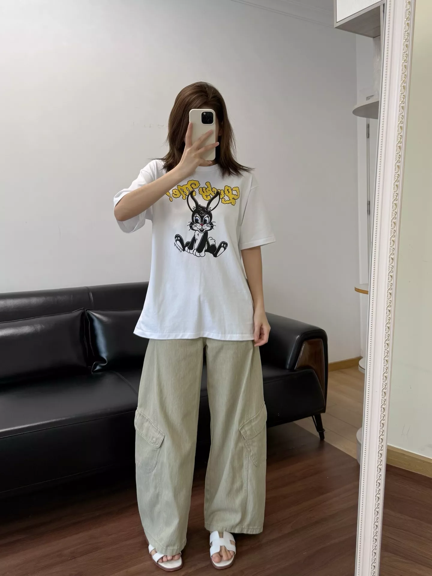 겐조 토끼 프린트 코튼 반팔 티 상세 이미지 29