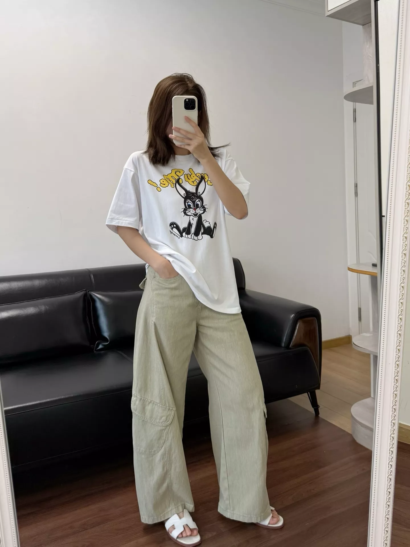 겐조 토끼 프린트 코튼 반팔 티 상세 이미지 28