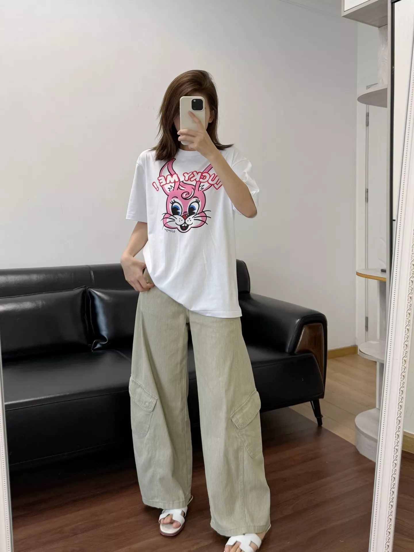 겐조 토끼 프린트 코튼 반팔 티 상세 이미지 40