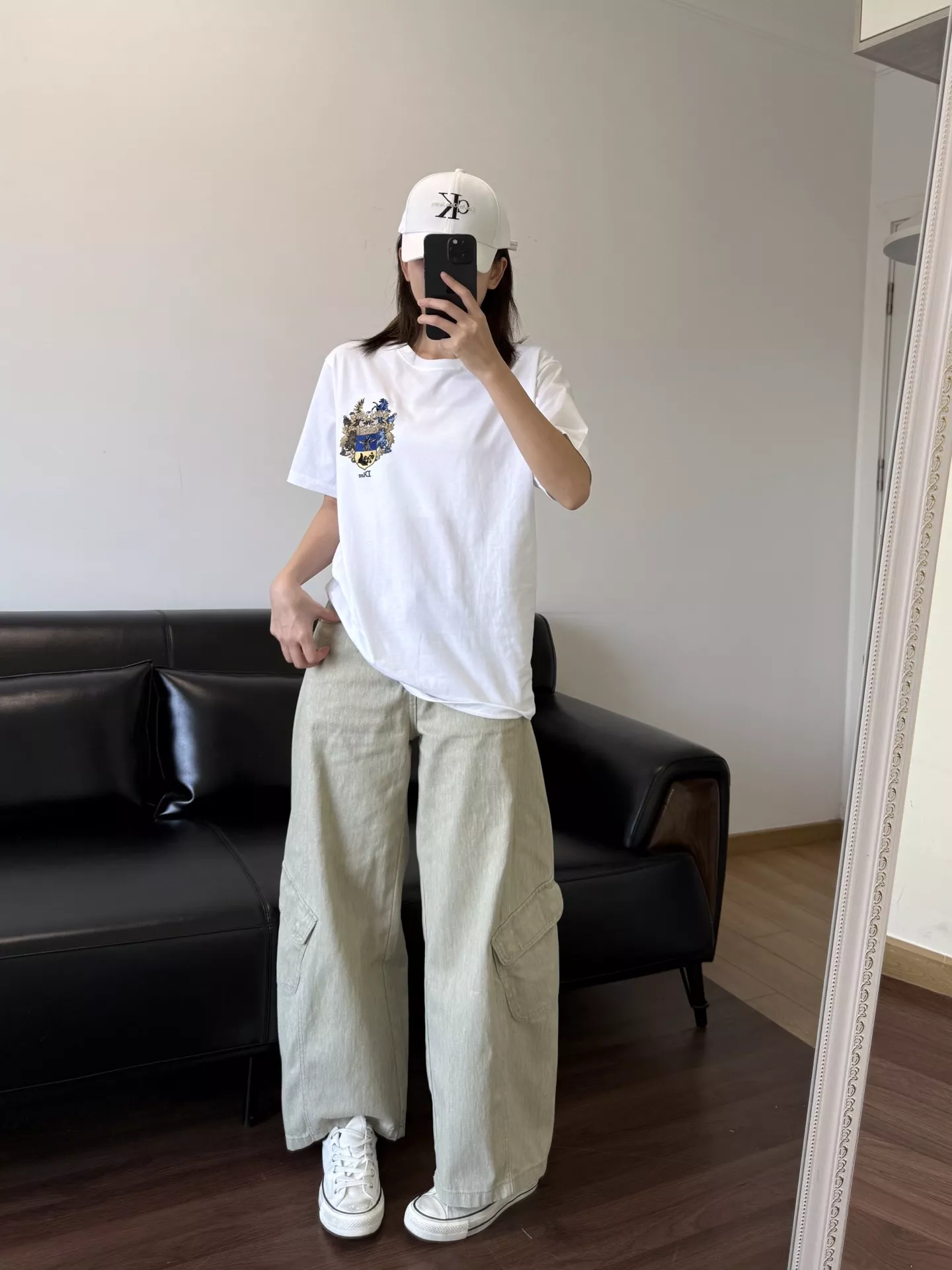 디올 로고 배지 자수 반팔 티셔츠 상세 이미지 32