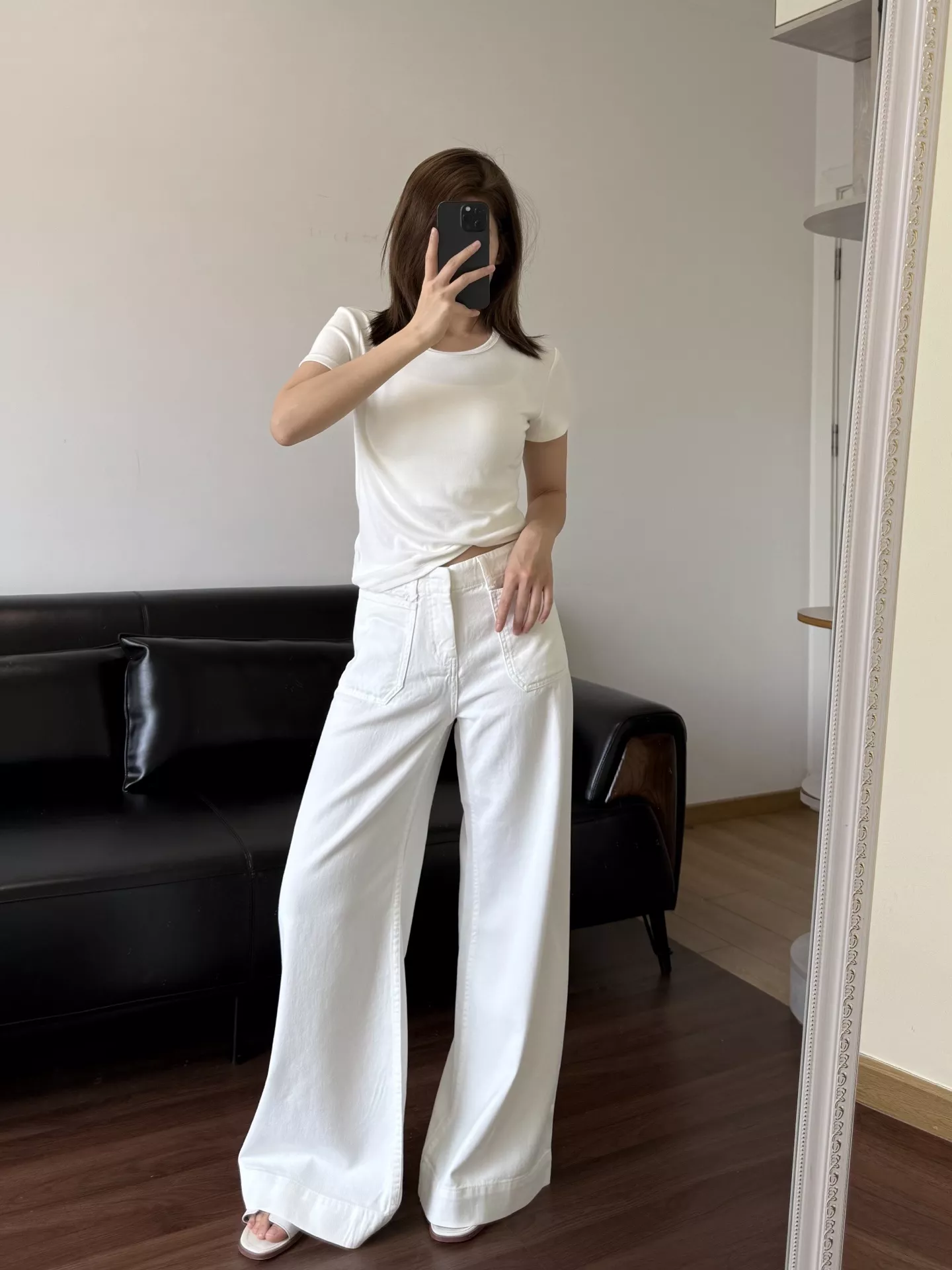 셀린느 트리옹프 자수 와이드 팬츠 상세 이미지 29