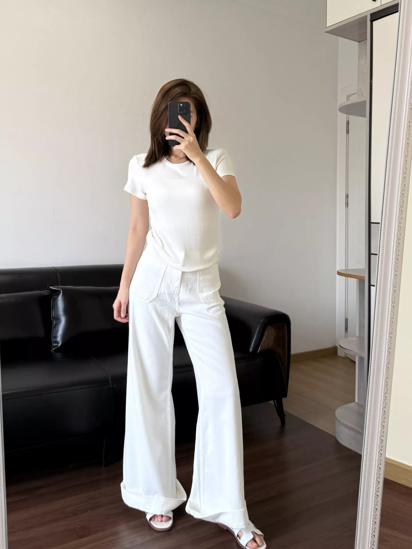 셀린느 트리옹프 자수 와이드 팬츠 상세 이미지 32