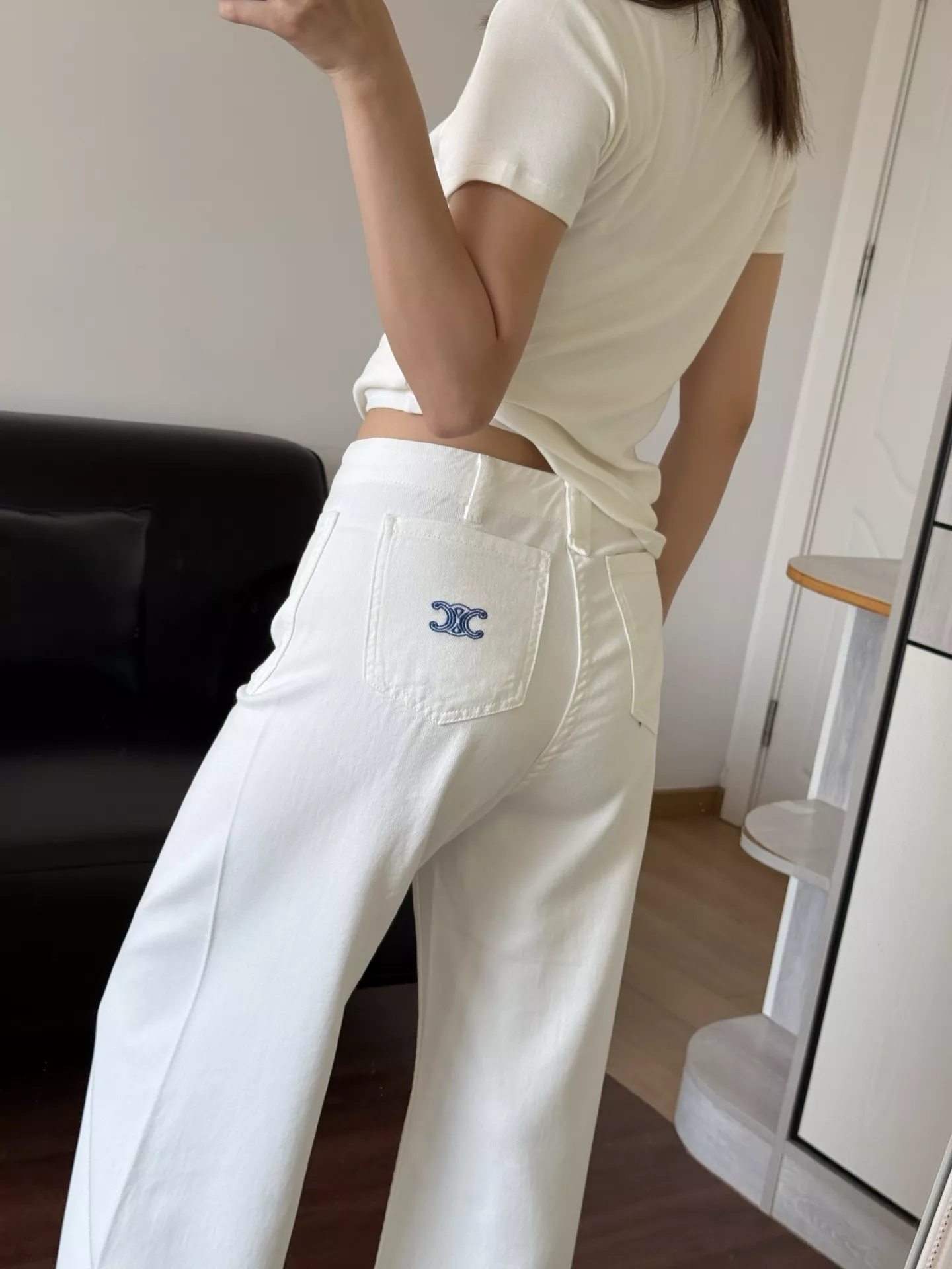 셀린느 트리옹프 자수 와이드 팬츠 상세 이미지 33