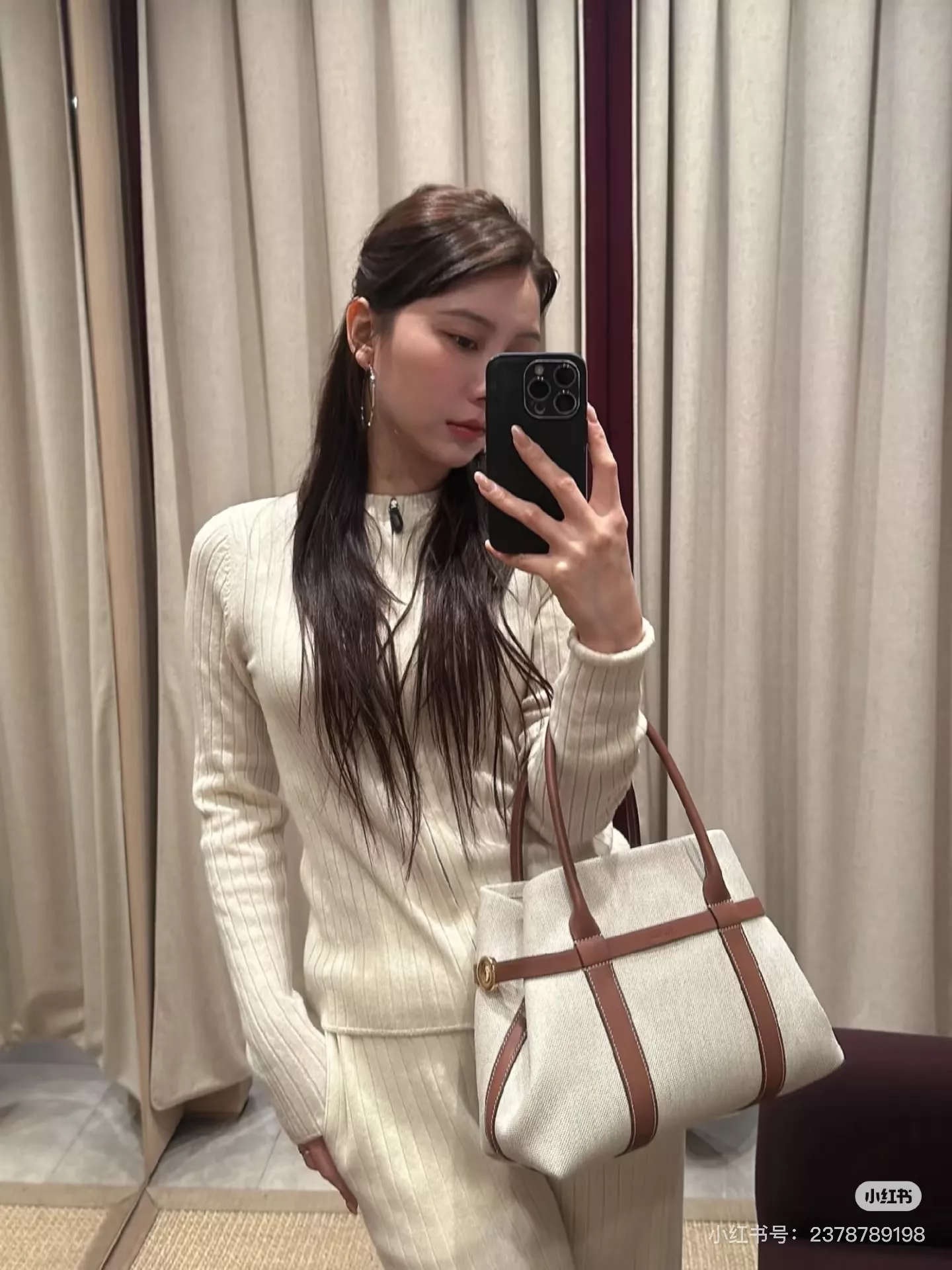 로로피아나 기에라 링 장식 캔버스 토트백 상세 이미지 19