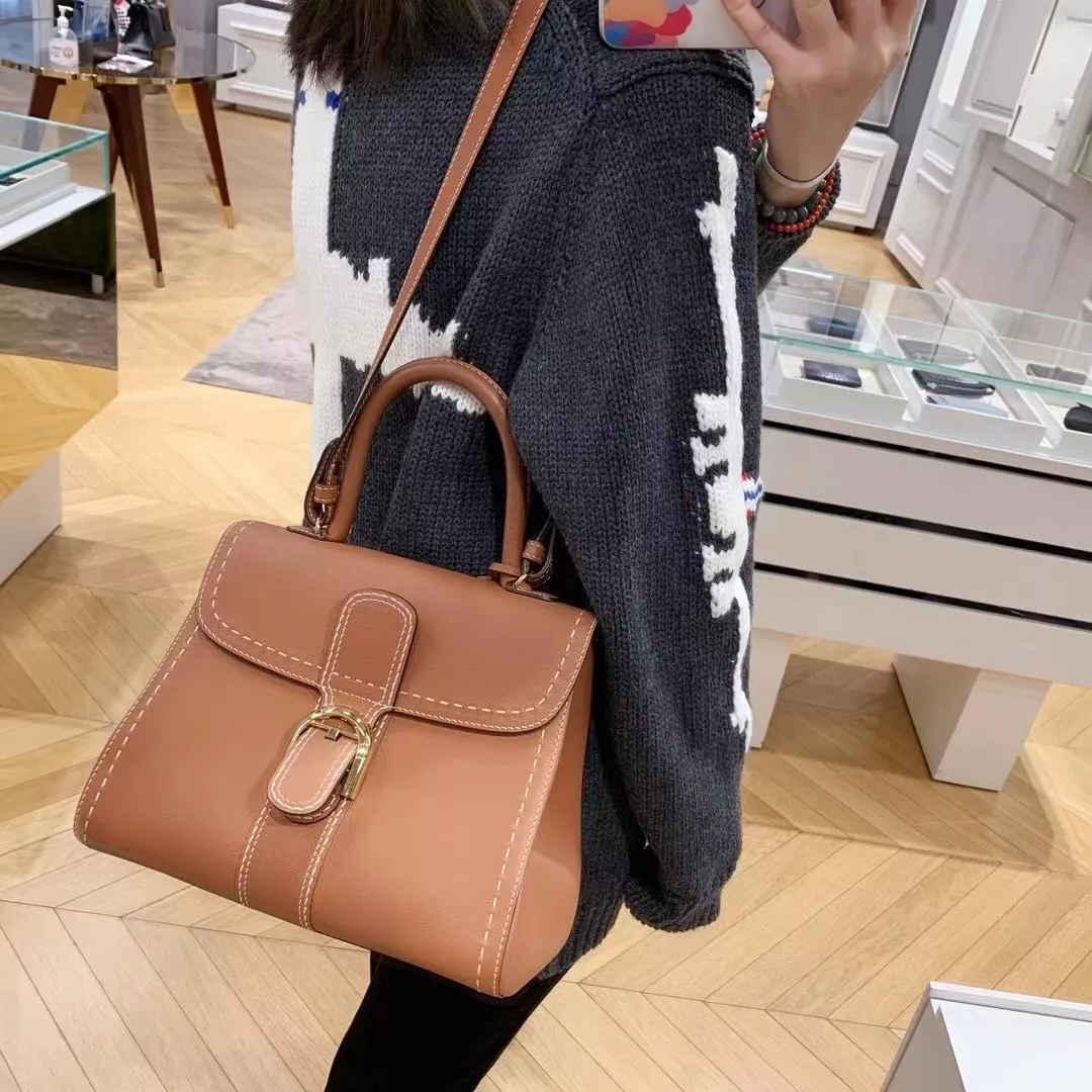 델보 브리앙 외봉 카라멜 탑핸들 백 상세 이미지 22