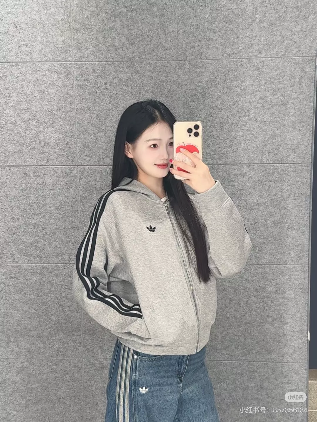 아디다스 삼선 자수 로고 후드 집업 상세 이미지 15