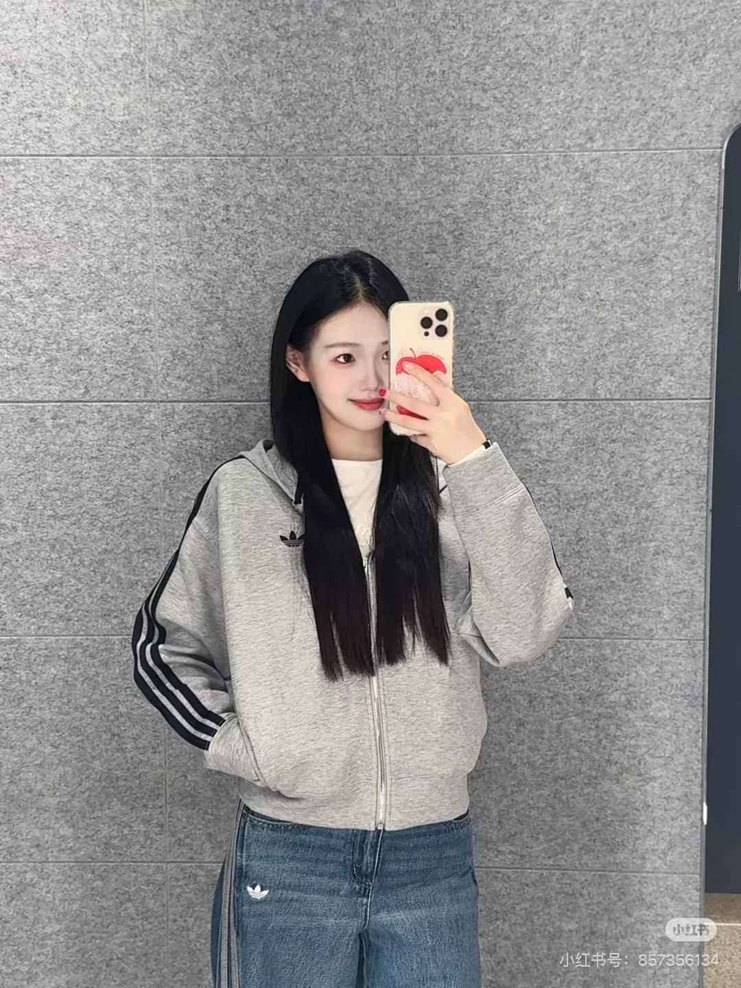 아디다스 삼선 자수 로고 후드 집업 상세 이미지 10