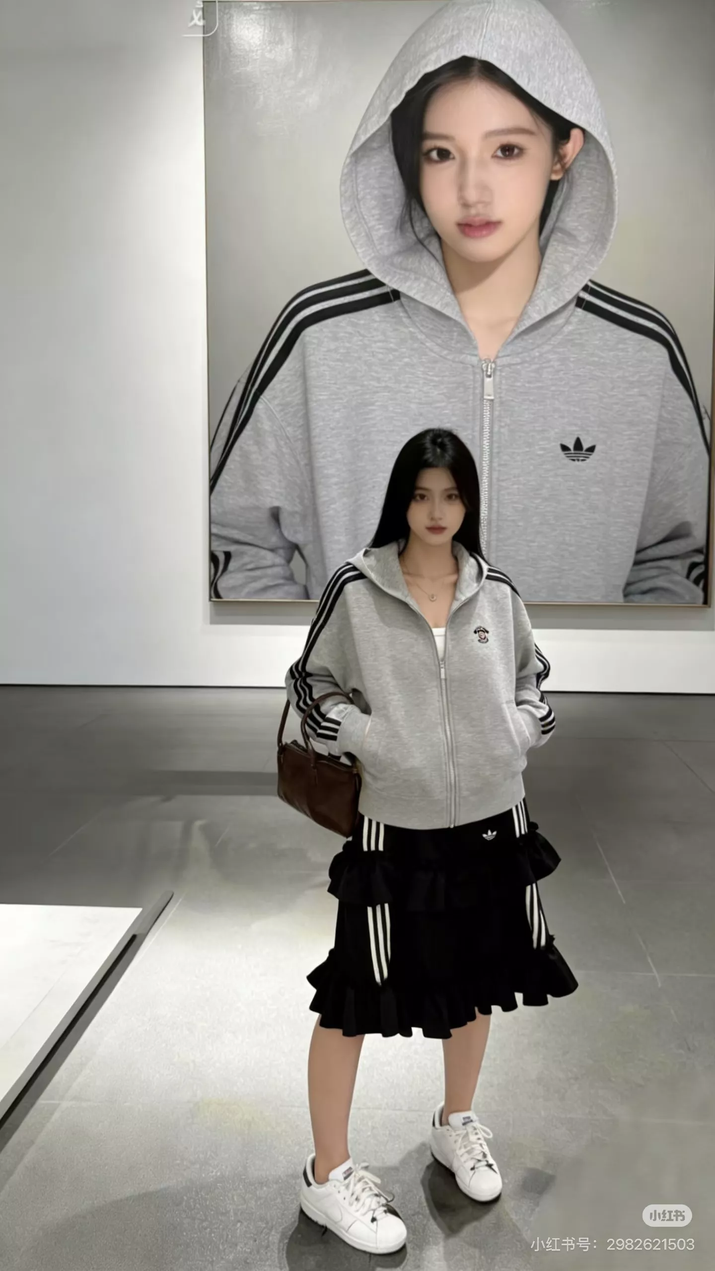 아디다스 삼선 자수 로고 후드 집업 상세 이미지 16