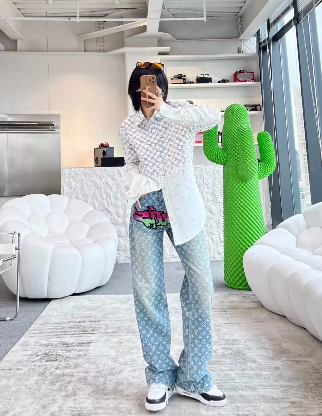 루이비통 다미에 패턴 그라데이션 셔츠 상세 이미지 11