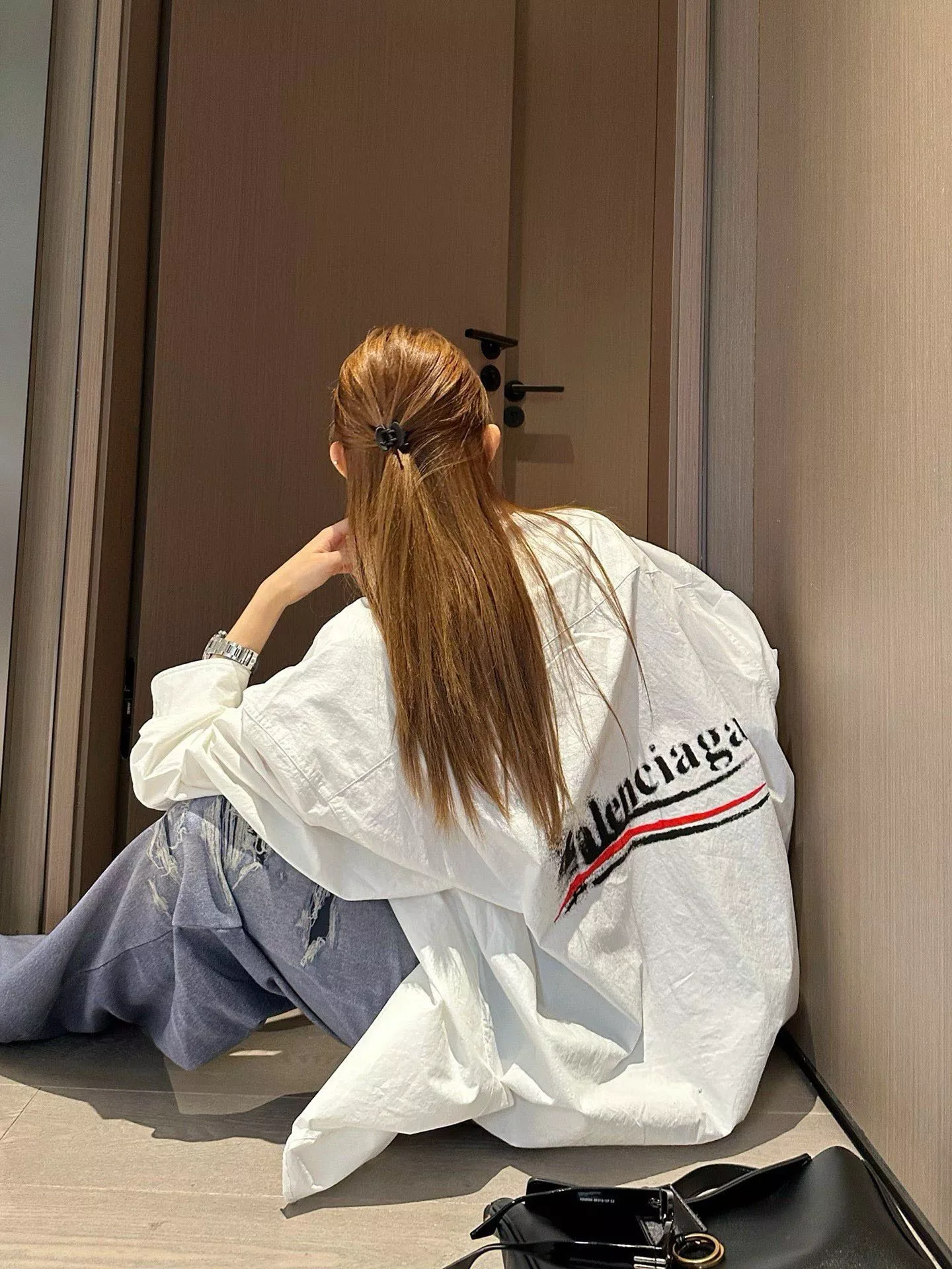 발렌시아가 블러 콜라 프린트 셔츠 상세 이미지 18