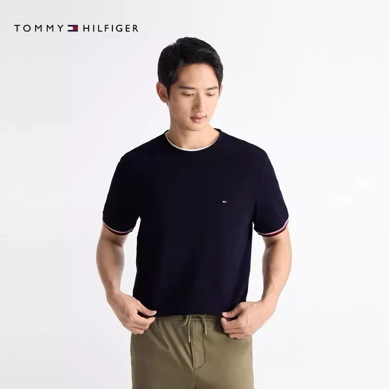 톰브라운 삼색 자카드 소매 반소매 탑 상세 이미지 20