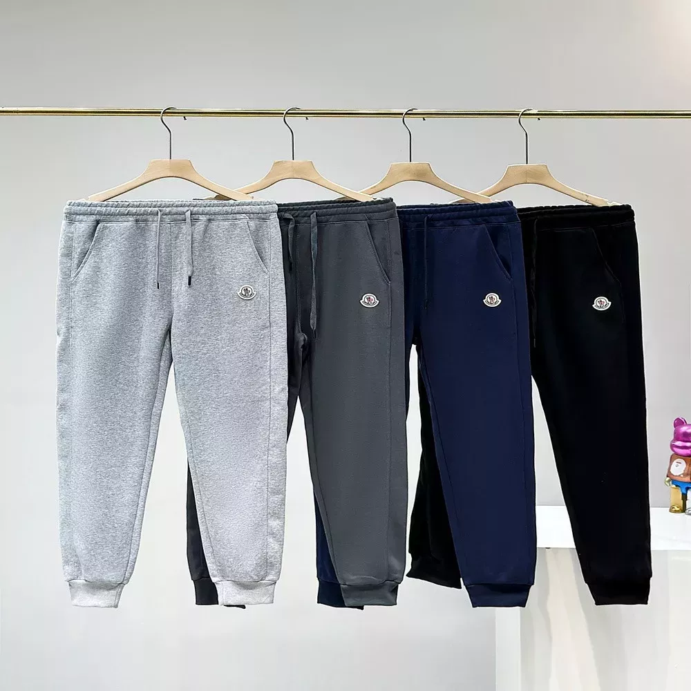 몽클레어 로고 자수 조거 팬츠