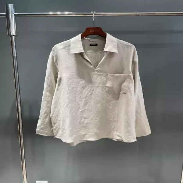 제냐 오아시리노 린넨 폴로 상의