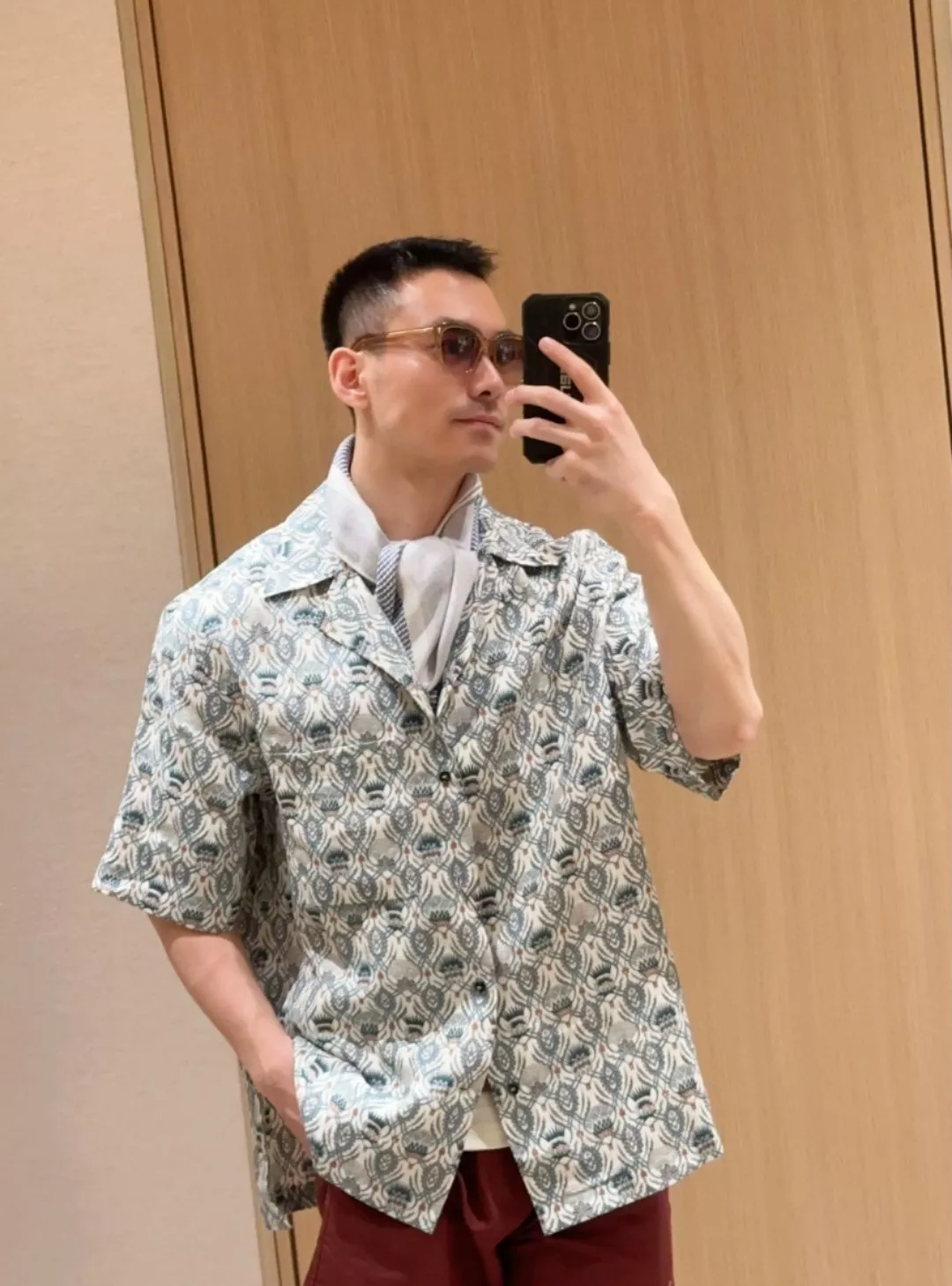 로로피아나 빈티지 프린트 쿠바칼라 린넨 셔츠 상세 이미지 11