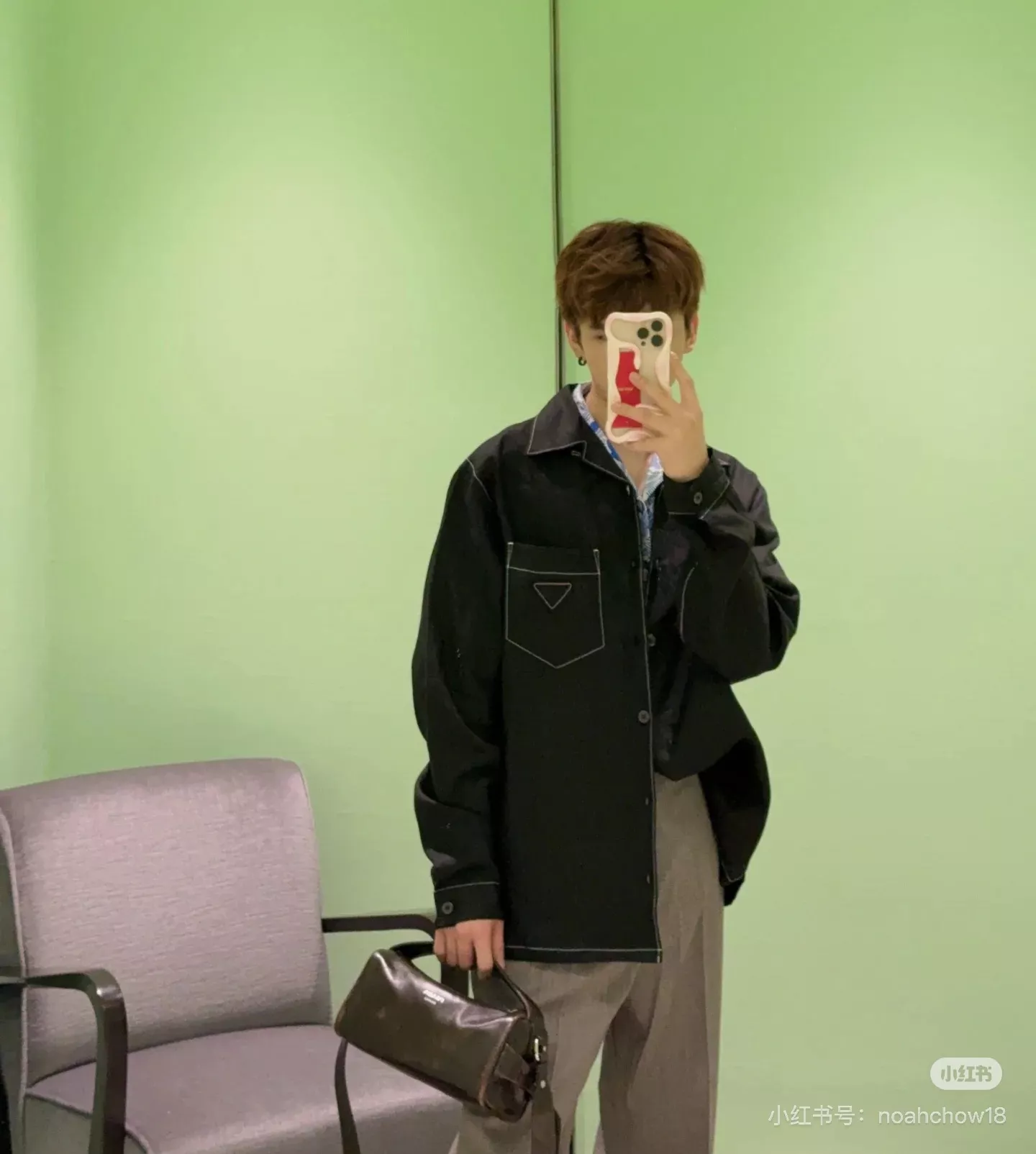 프라다 포켓 자수 삼각 로고 린넨 셔츠 상세 이미지 23