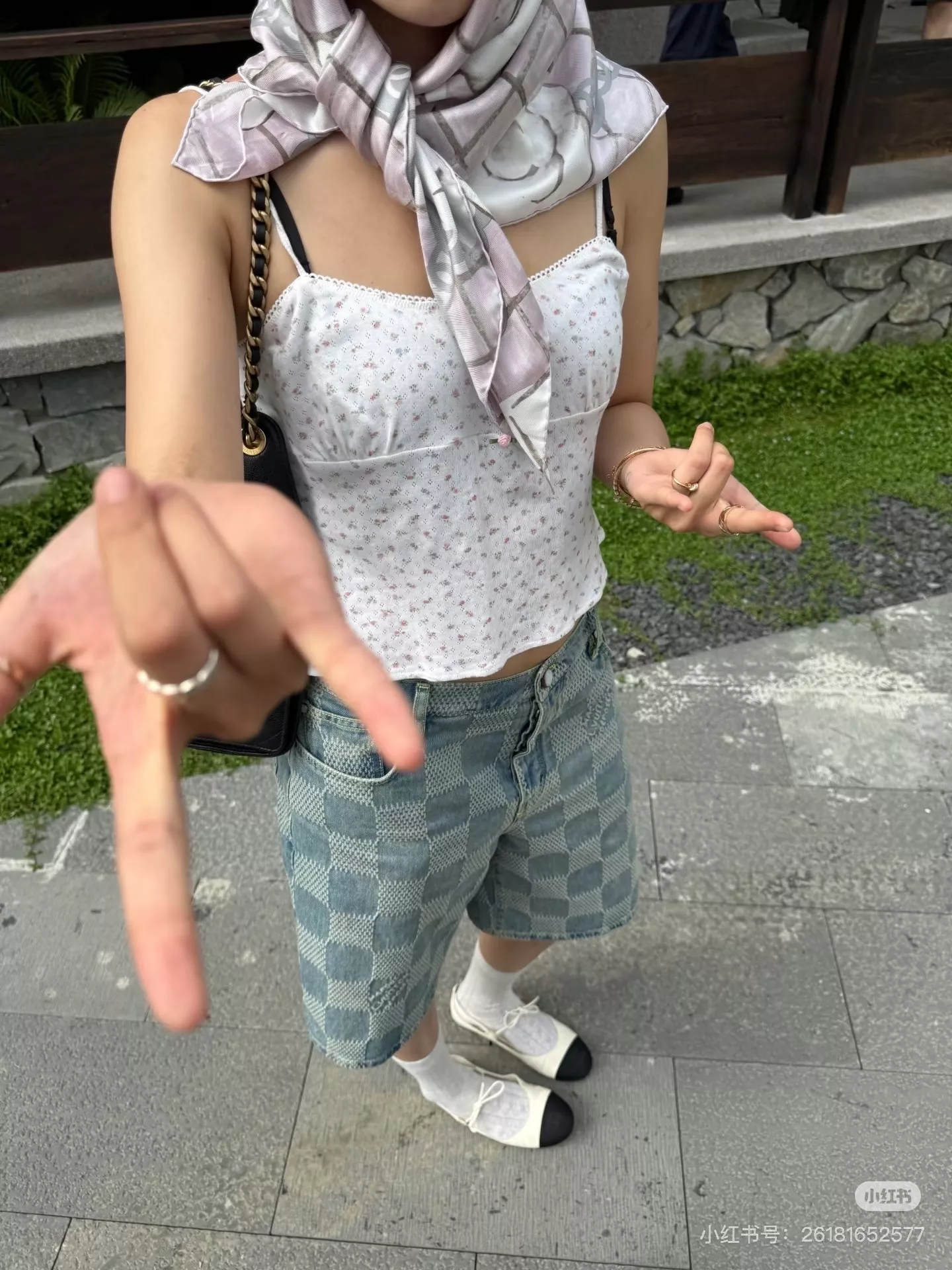 루이비통 다미에 3D 자카드 데님 반바지 상세 이미지 17