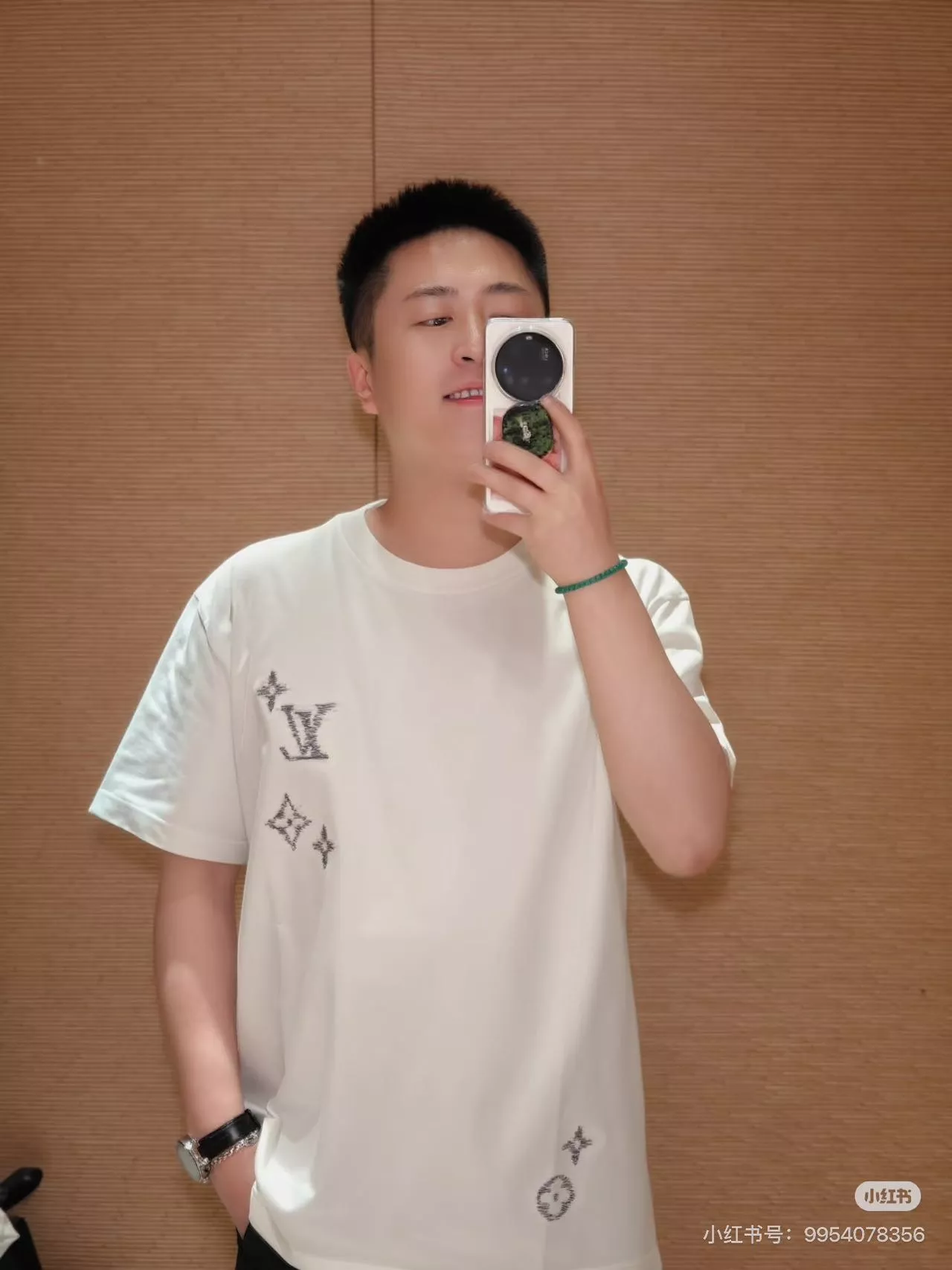 루이비통 자수 모노그램 라운드 반소매 상의 상세 이미지 13
