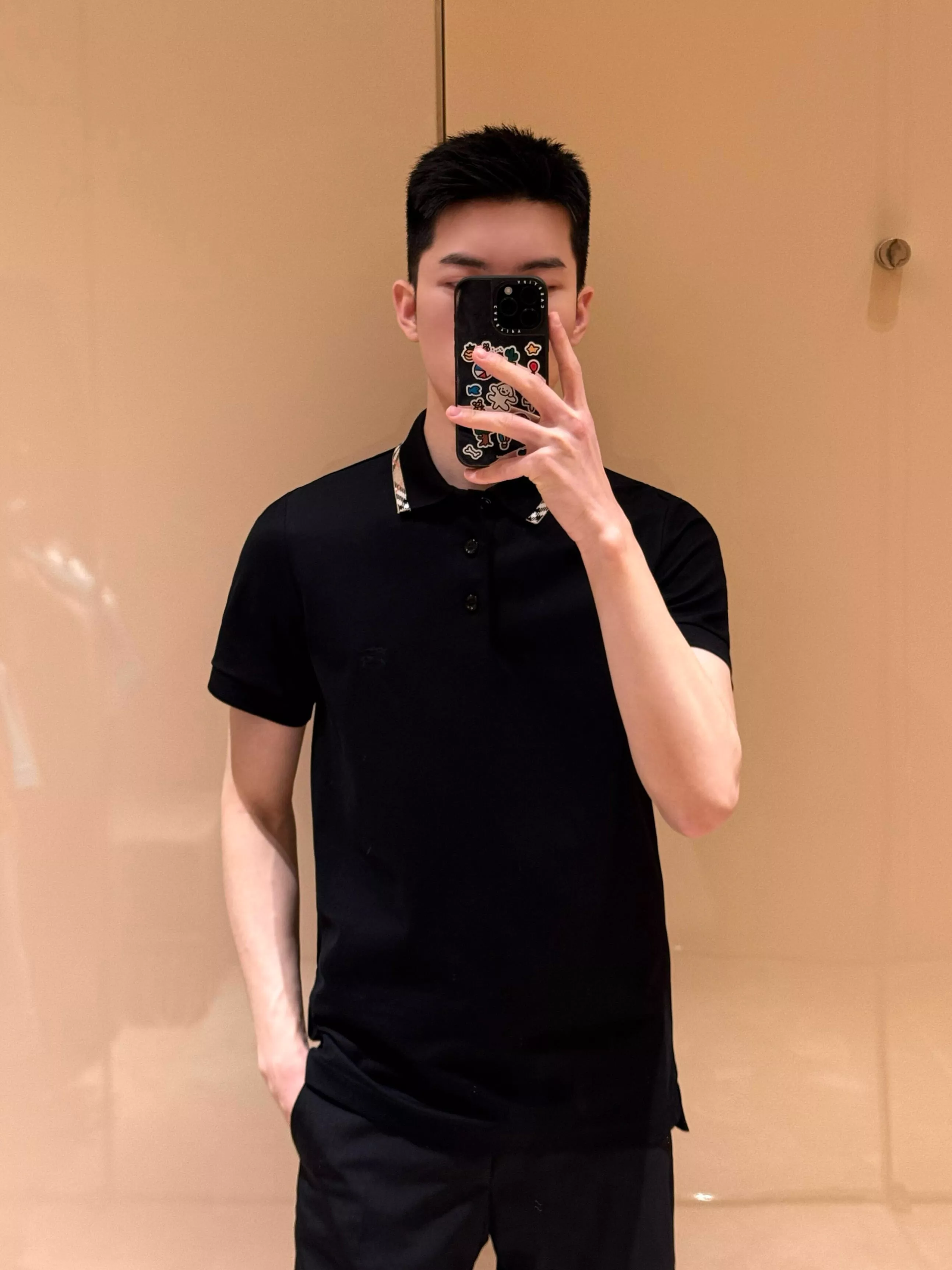버버리 격자 장식 코튼 폴로 티셔츠 상세 이미지 31