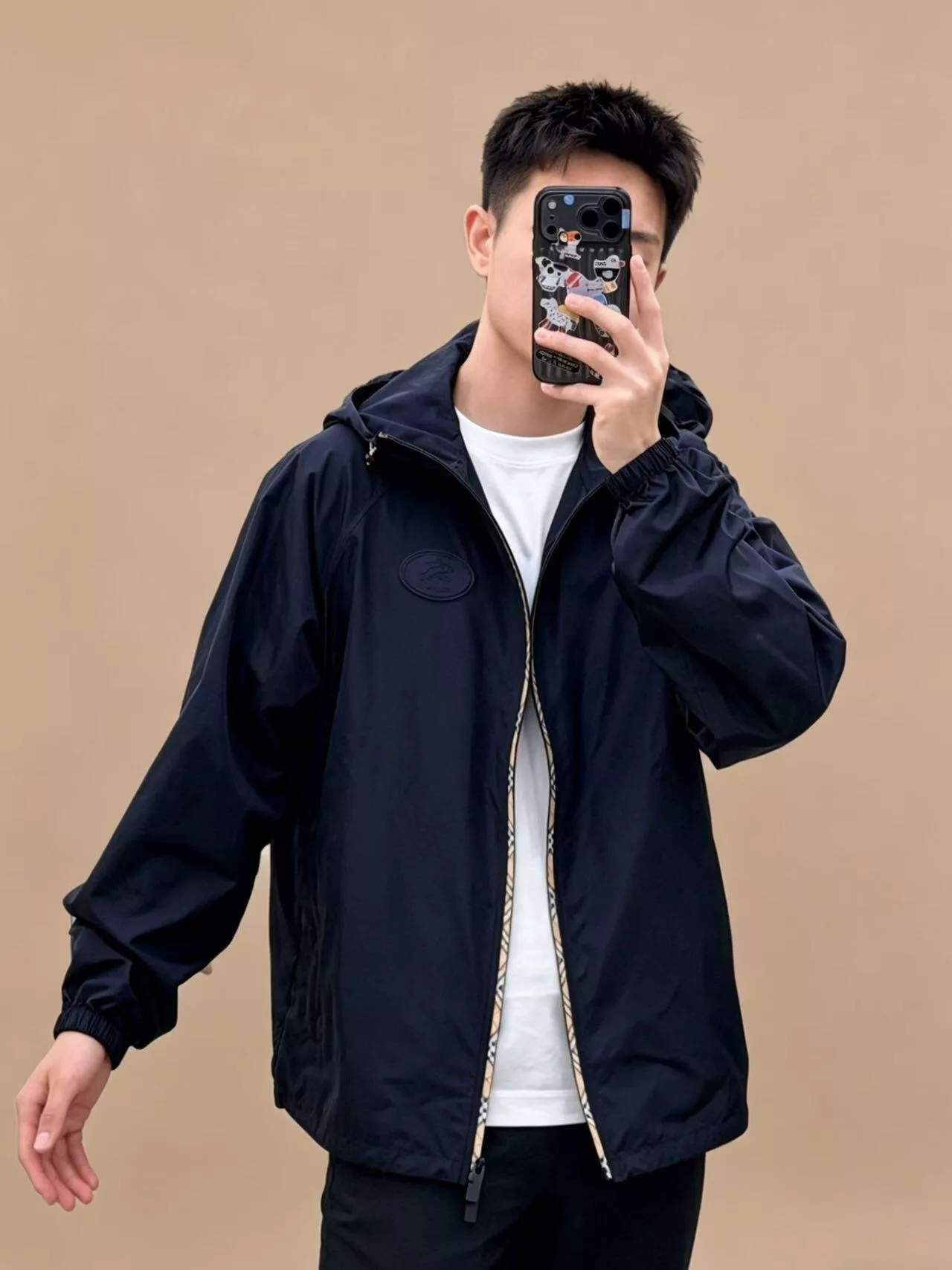 버버리 체크 장식 나일론 후드 아우터 상세 이미지 43