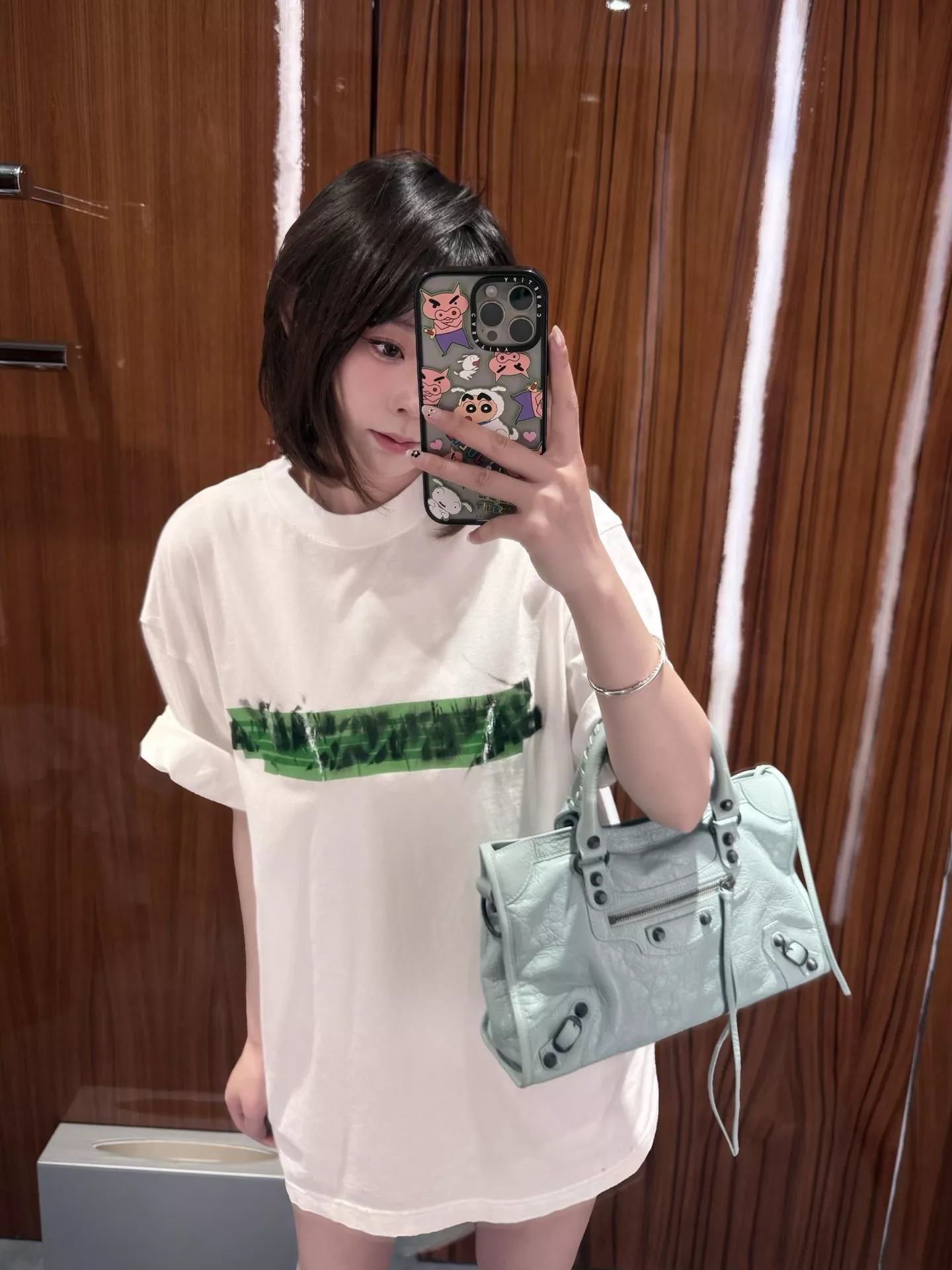 발렌시아가 메시 스프레이 프린트 티셔츠 상세 이미지 19