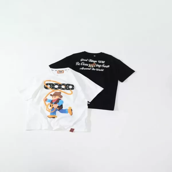굿브랜드 발포 프린팅 보석 포인트 반소매 탑
