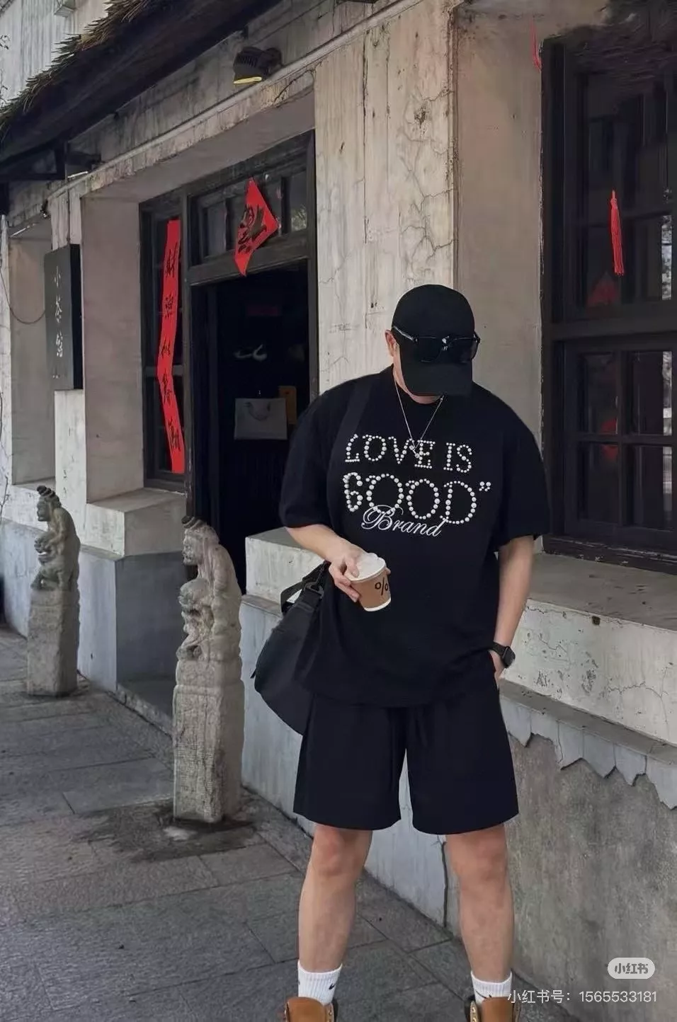 굿브랜드 진주 레터링 자수 반소매 상의 상세 이미지 21