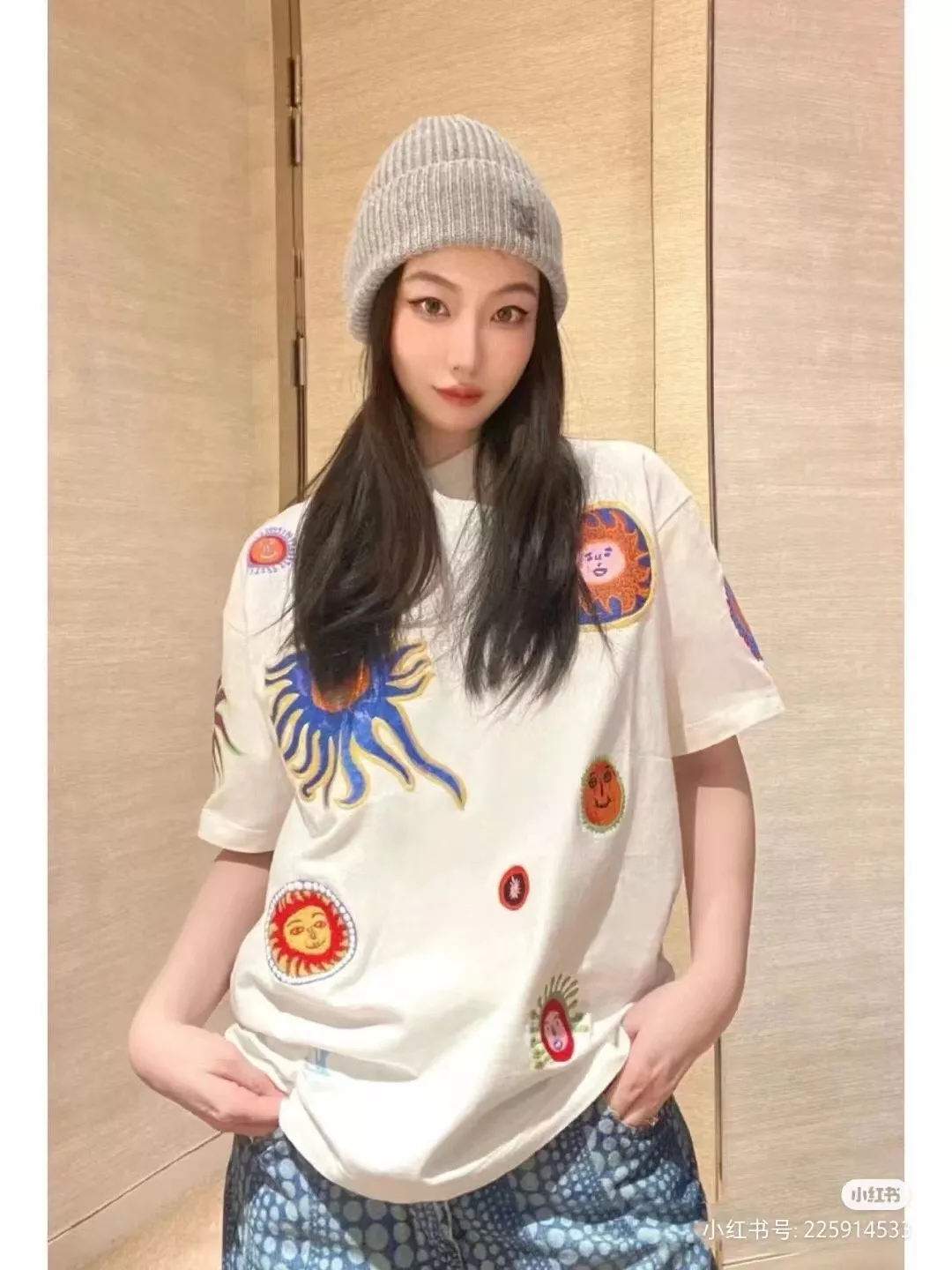 루이비통 태양꽃 자수 반소매 상의 상세 이미지 16