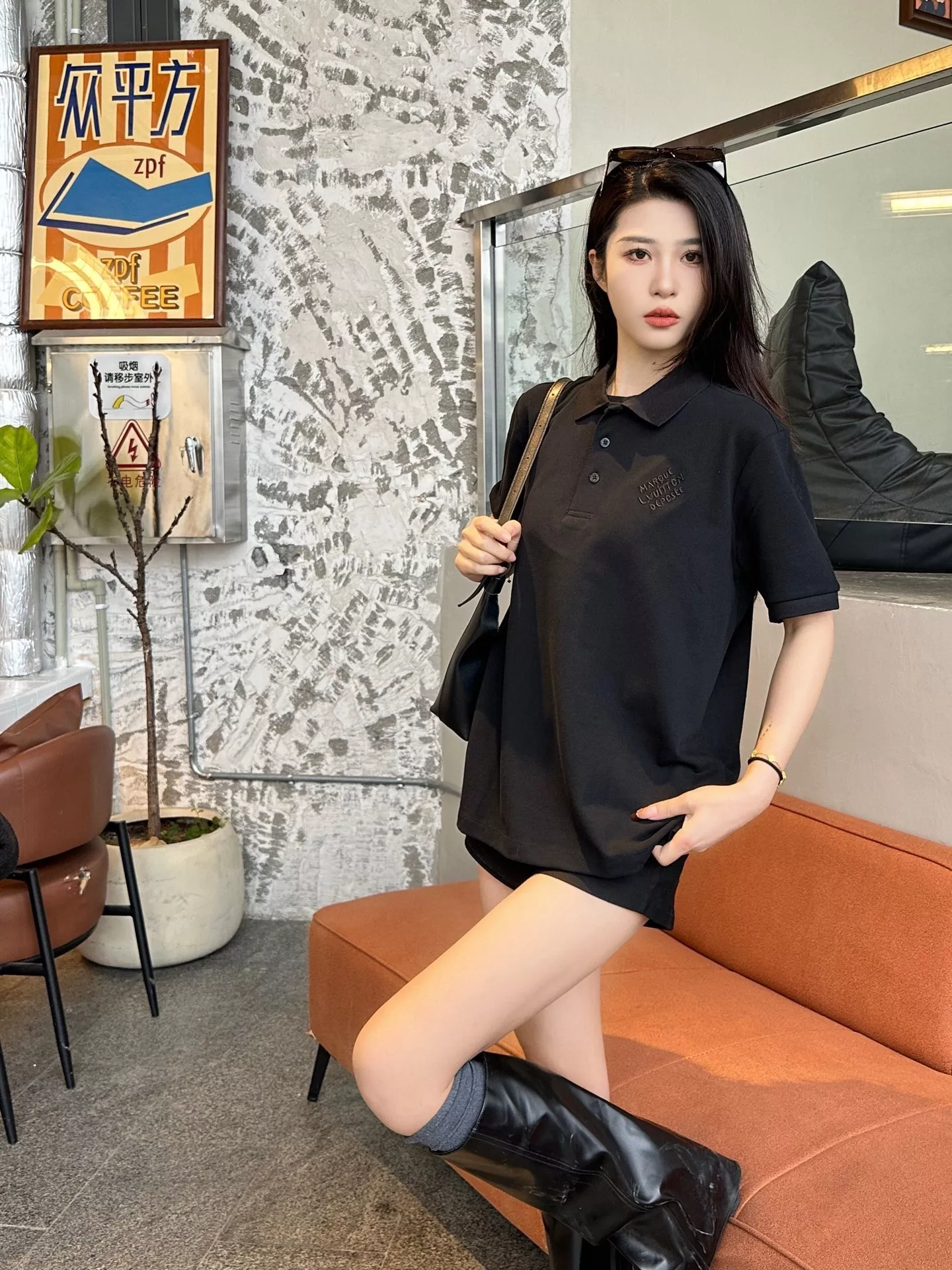 루이비통 자수 시그니처 폴로 반소매 상세 이미지 14
