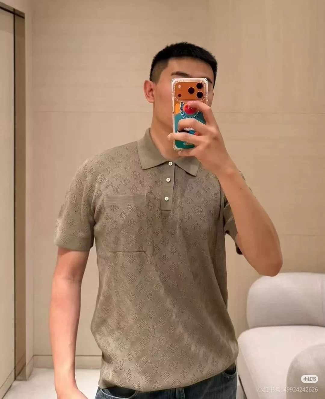 루이비통 모노그램 니트 폴로 반소매 상세 이미지 16