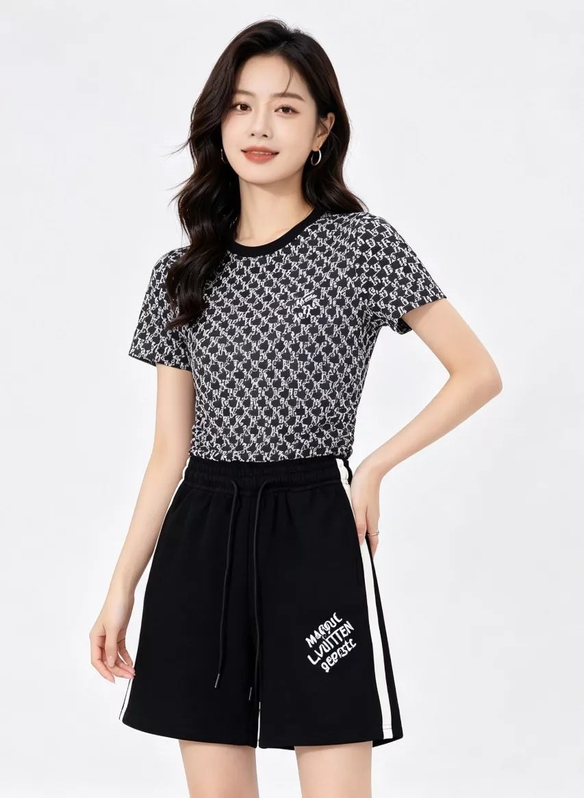 루이비통 자수 레터링 사이드 밴드 반바지 상세 이미지 11
