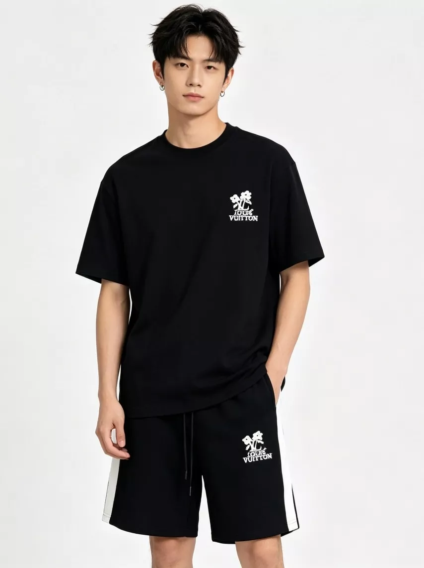 루이비통 플라워 자수 로고 사이드 밴드 반바지 상세 이미지 11