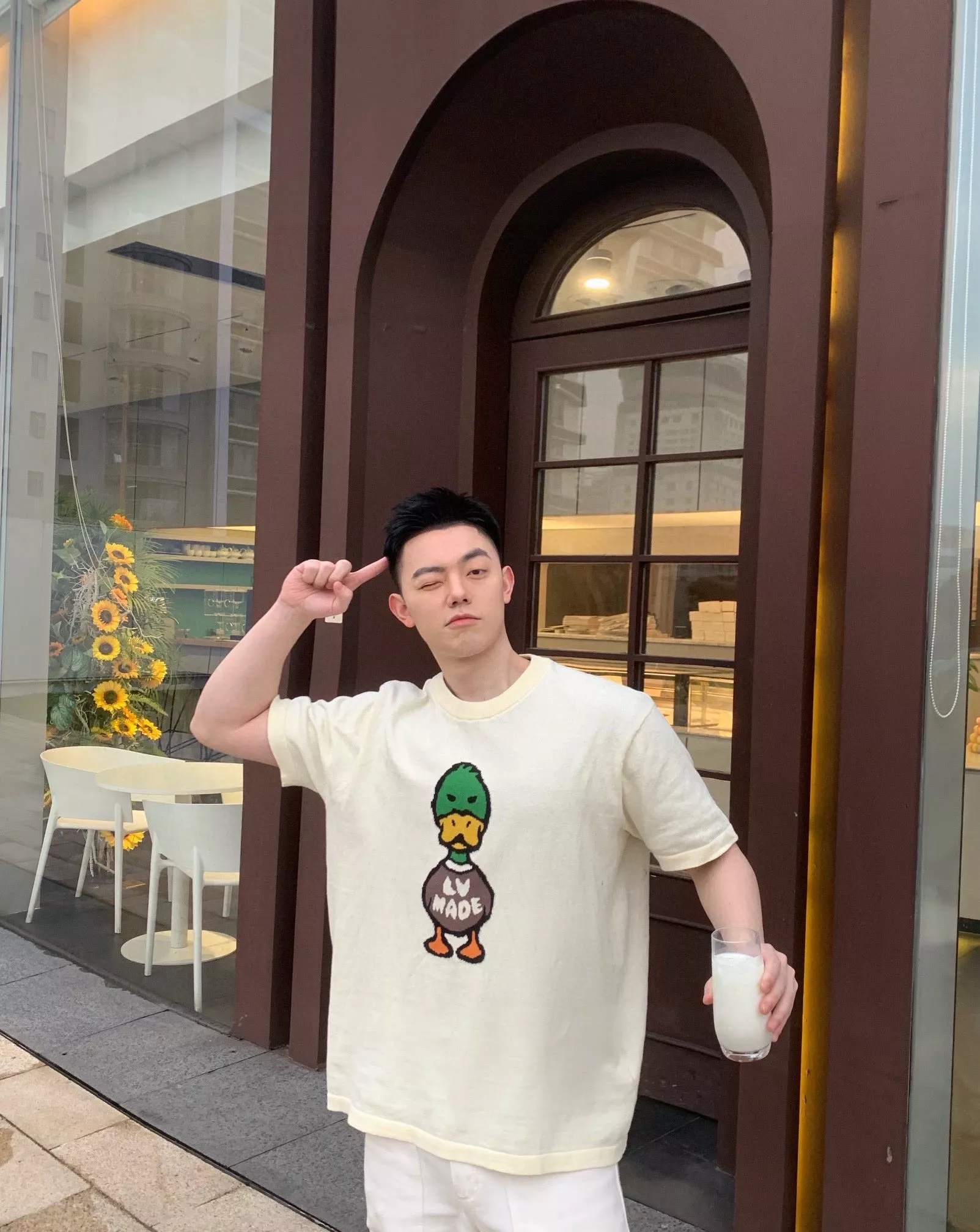 루이비통 니고 콜라보 덕 자카드 반소매 니트 상세 이미지 12