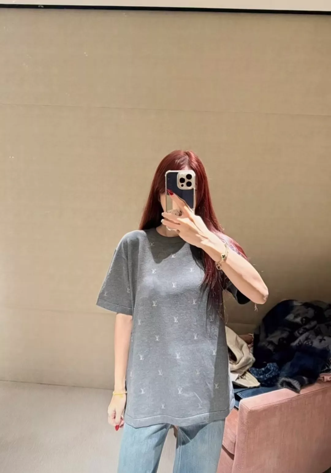 루이비통 올오버 자카드 반팔 니트 상세 이미지 18