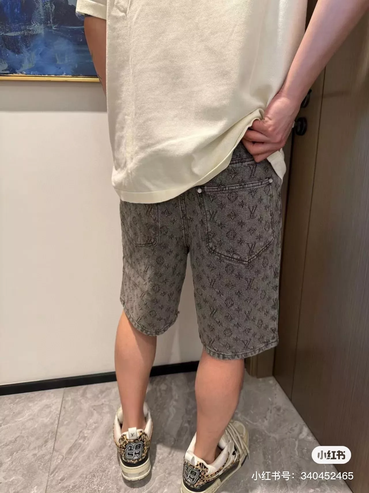루이비통 자카드 데님 반바지 상세 이미지 14