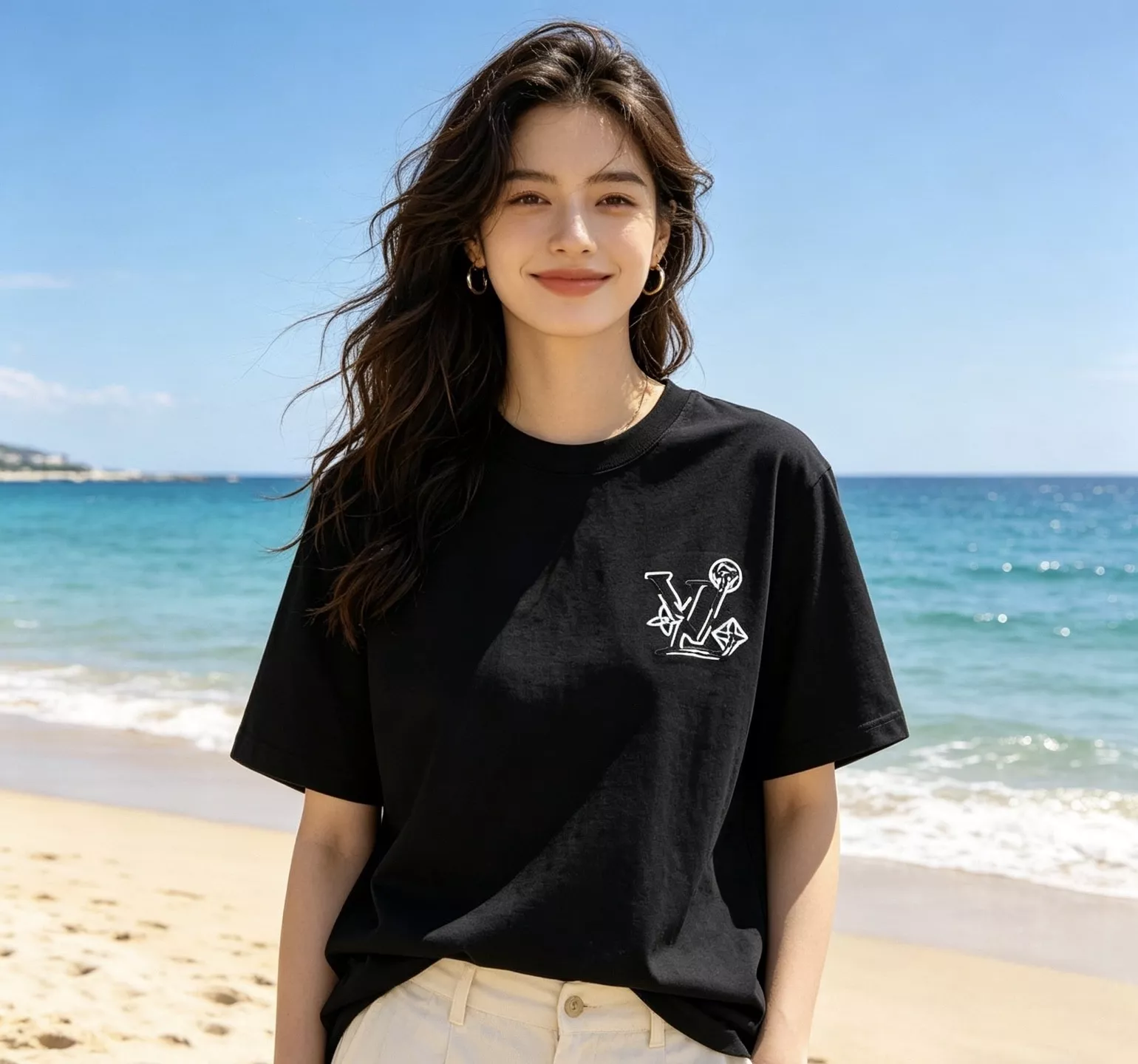 루이비통 백 사엽성 플라워 프린트 반팔 상세 이미지 11