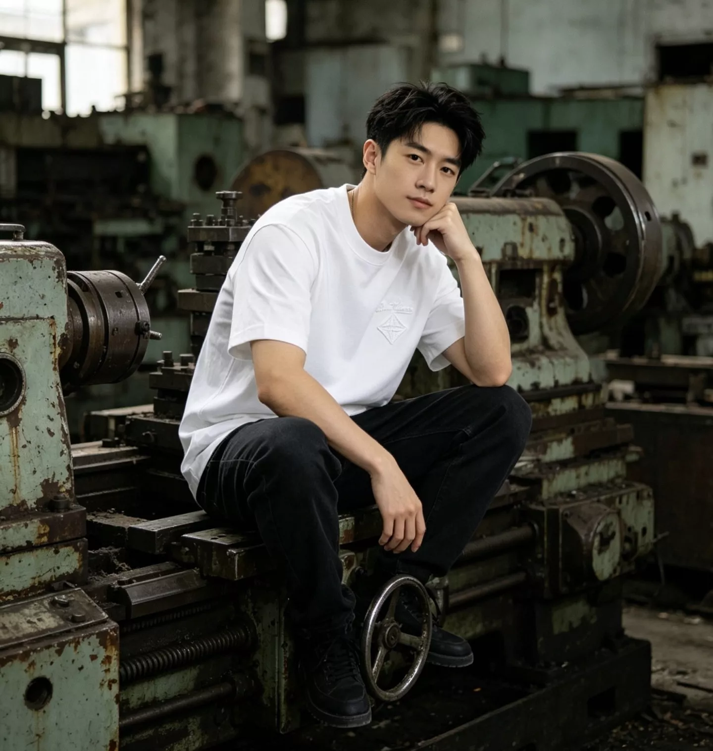 루이비통 백 자수 라운드 반소매 상의 상세 이미지 11