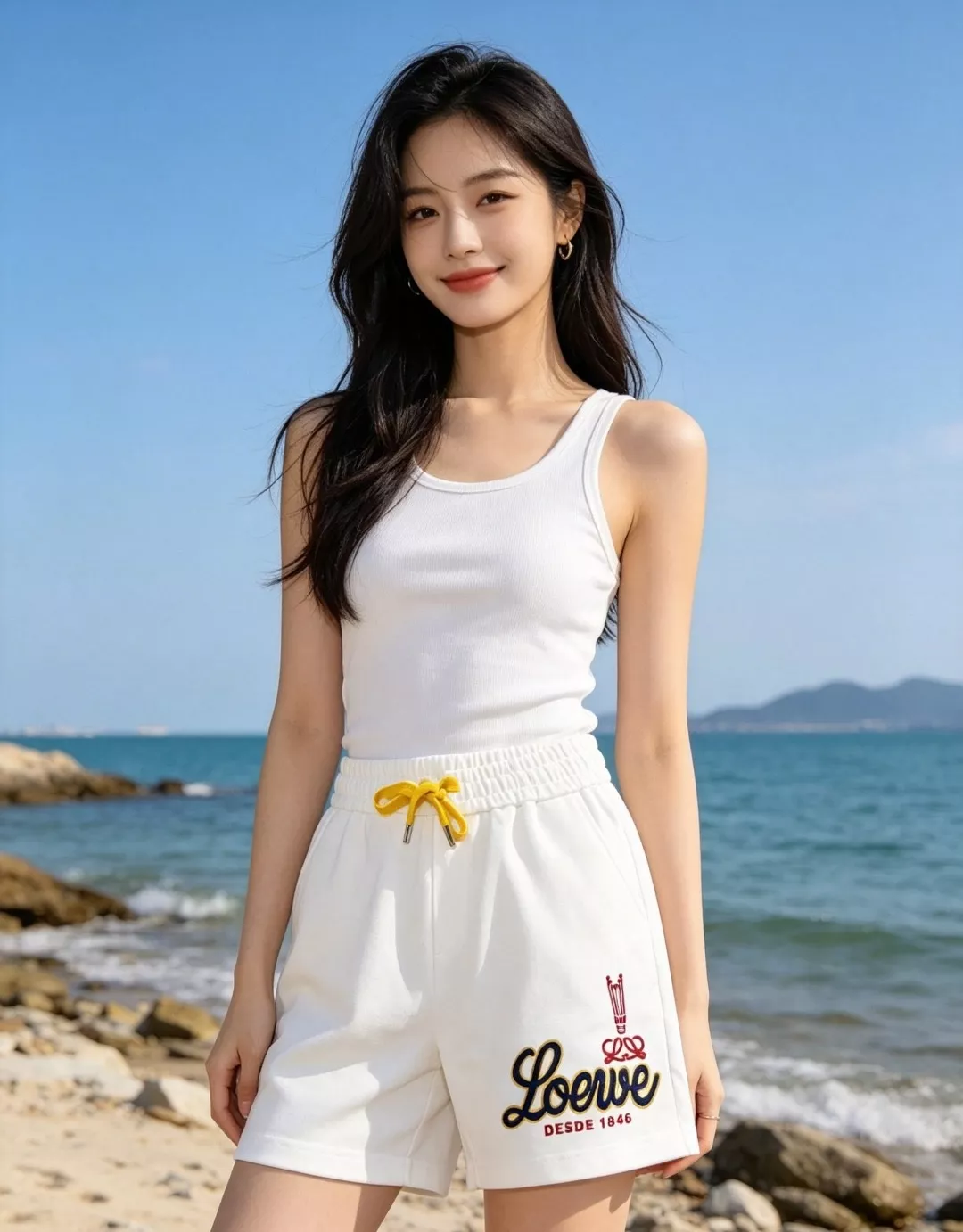 로에베 아나그램 레터링 자수 반바지 상세 이미지 11