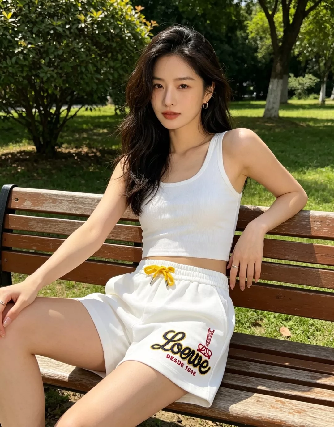 로에베 아나그램 레터링 자수 반바지 상세 이미지 13